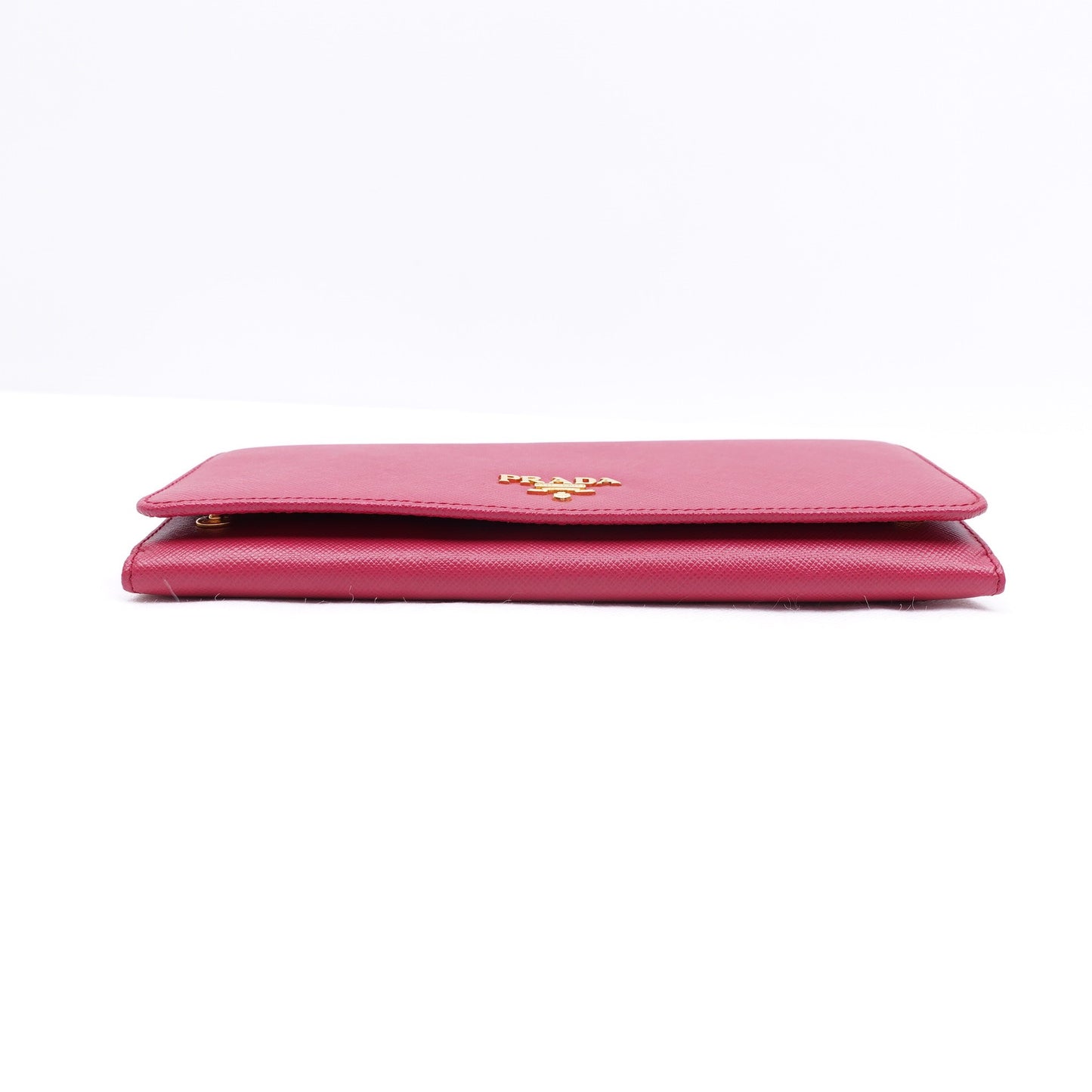 Pre-owned Prada Safiano Pink Calfskin Long Wallet
