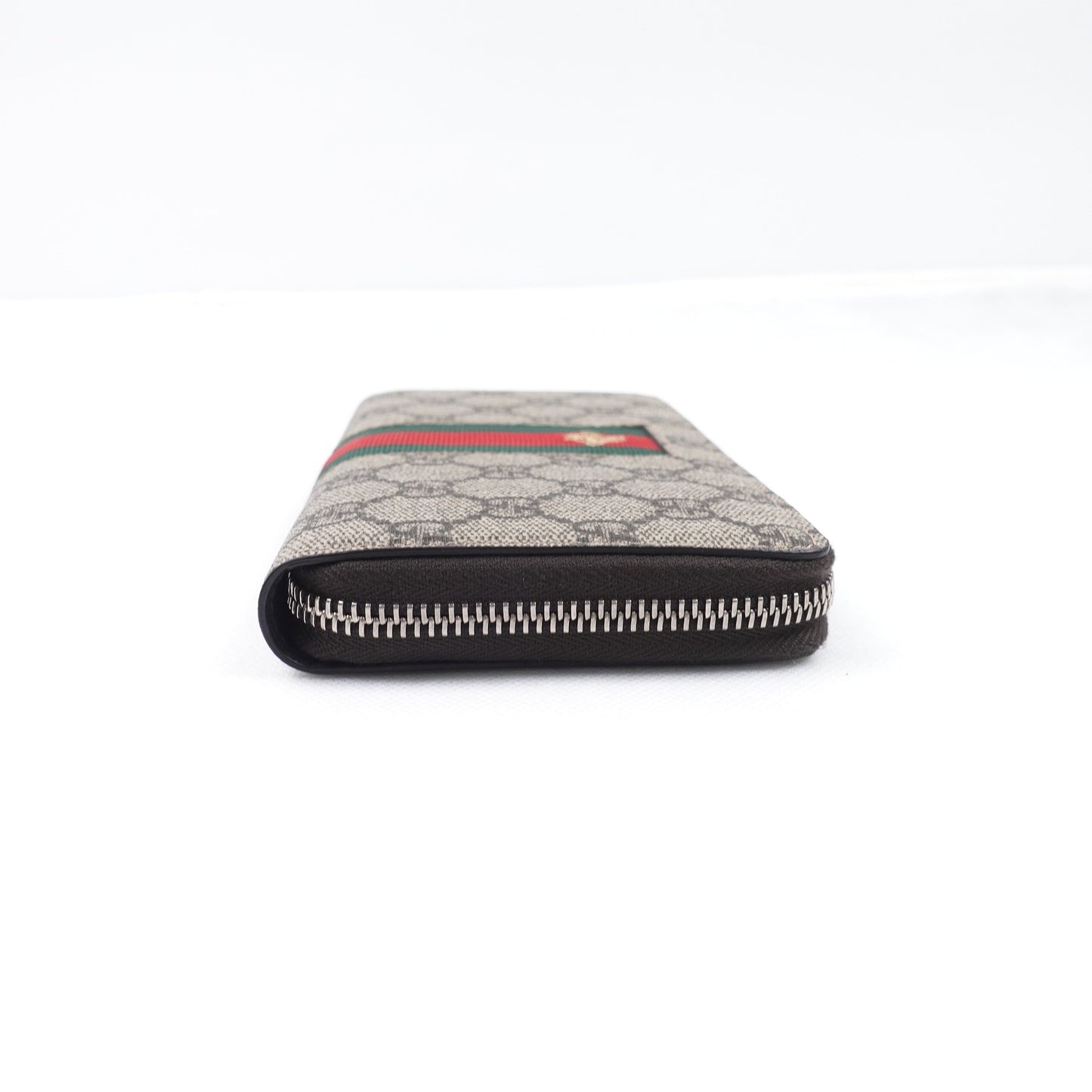 Pre-owned Gucci Ophidis Brown Coated Canvas Long Wallet