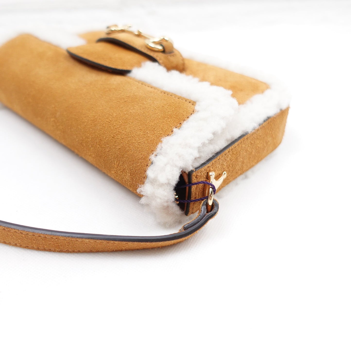 Pre-owned Gucci Horsebit 1955 Brown Suede&Lambskin Shoulder Bag