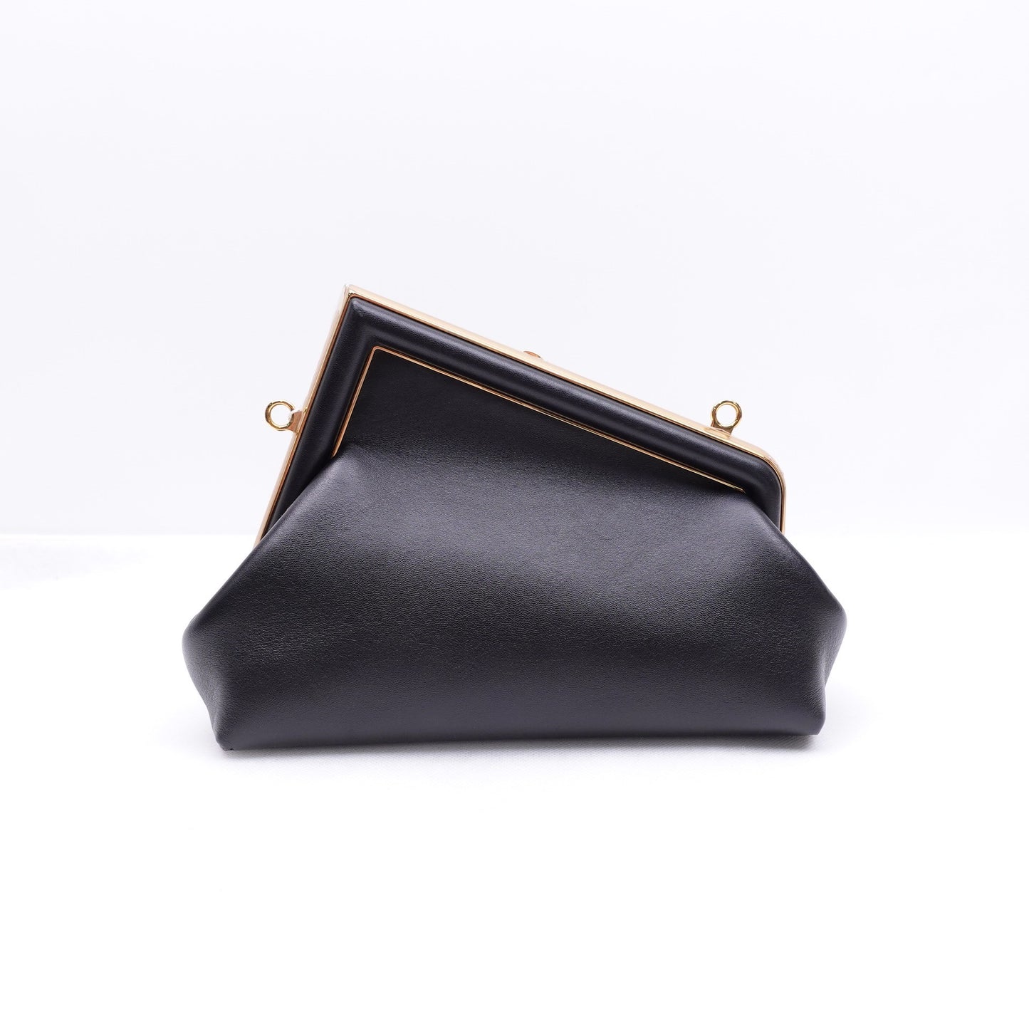 Pre-owned Fendi First Black Lambskin Shoulder Bag T10313756