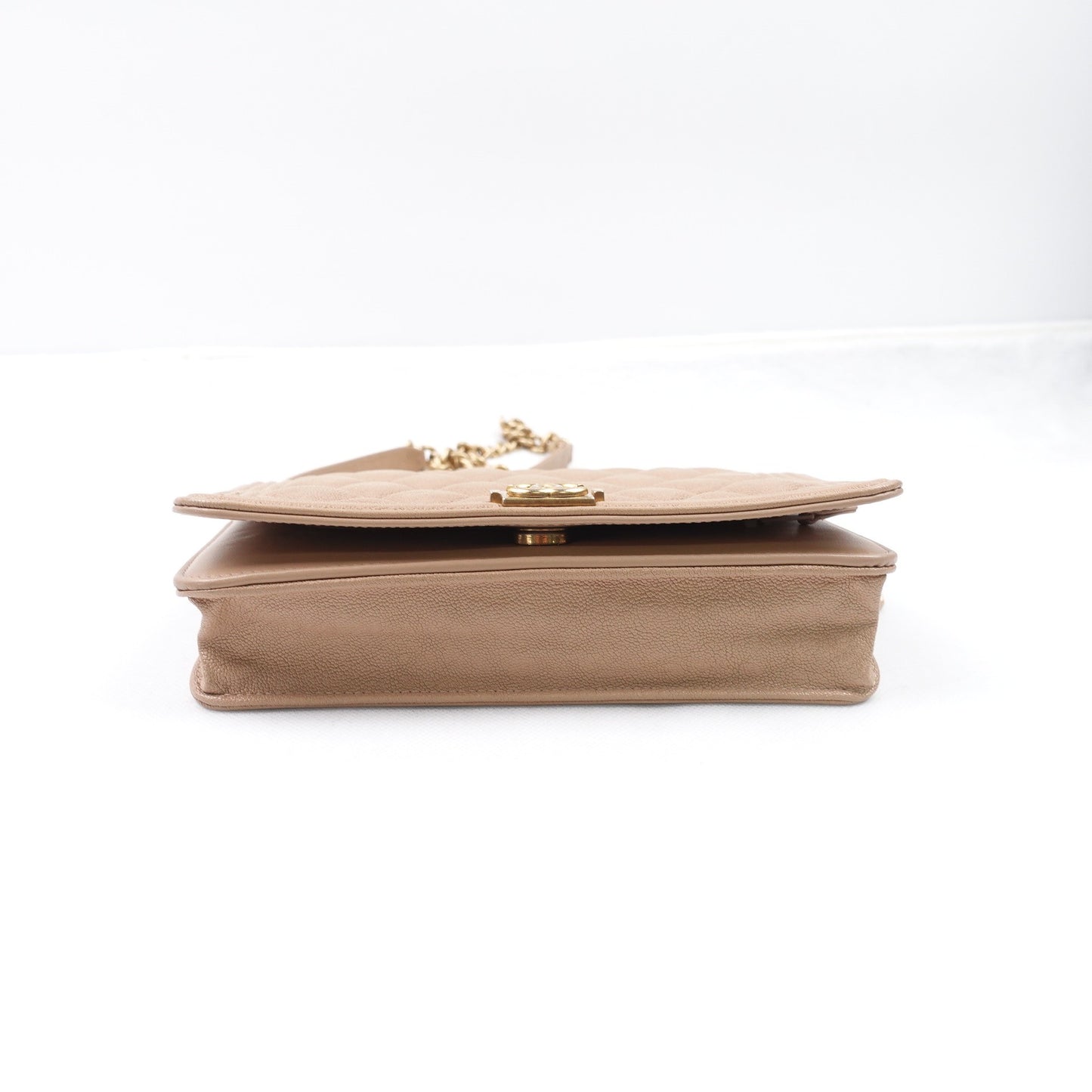 Pre-owned Chanel Beige Calfskin Shoulder Bag
