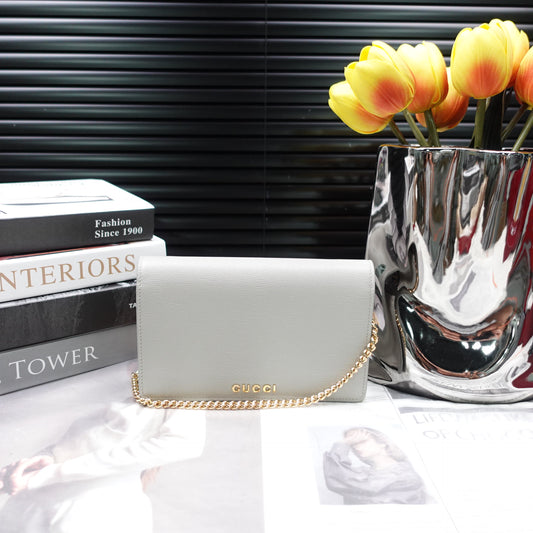 Pre-Owned Gucci WOC Grey Calfskin Shoulder Bag