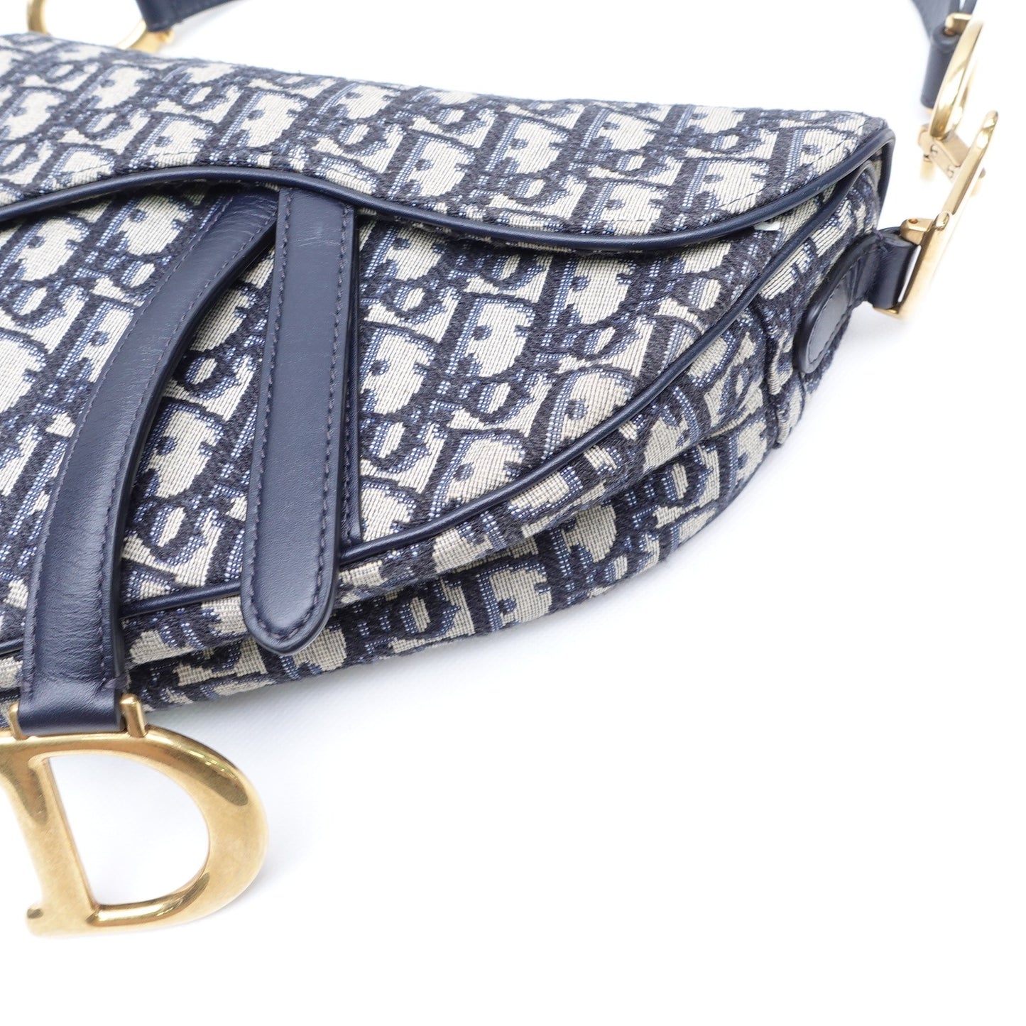 Pre-owned Dior Saddle Blue Canvad Top Handle Bag