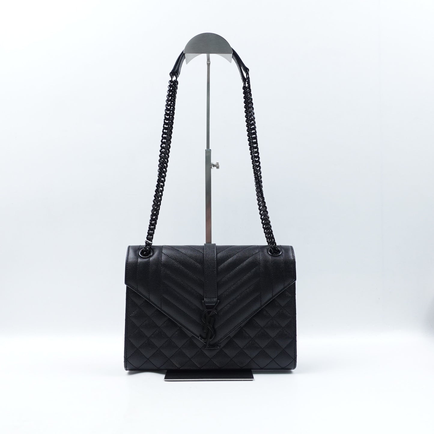 Pre-Owned Saint Laurent Envelope Black Calfskin Shoulder Bag