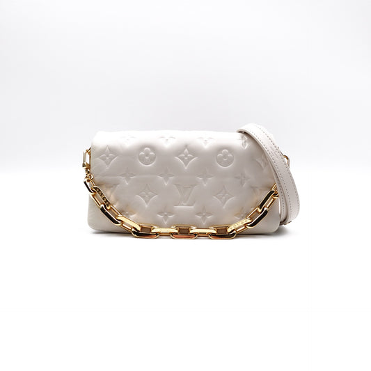 Pre-owned Louis Vuitton Pochette Coussin White Lambskin Shoulder Bag