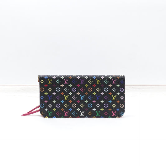 Pre-owned Louis Vuitton Insolite Black Multicolor Coated Canvas Wallet