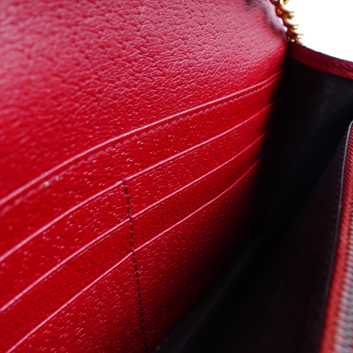 Pre-owned Gucci Queen Margaret WOC Monogram&Red Coated Canvas Shoulder Bag