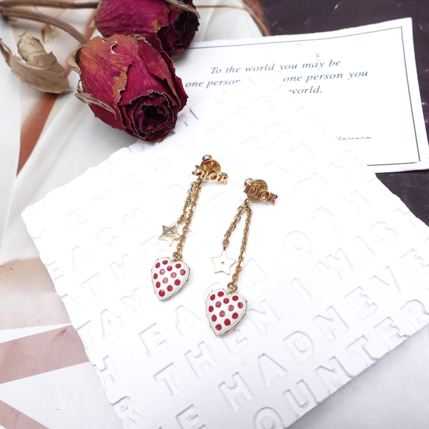 Pre-Owned Dior Gold Tone Crystal Earrings