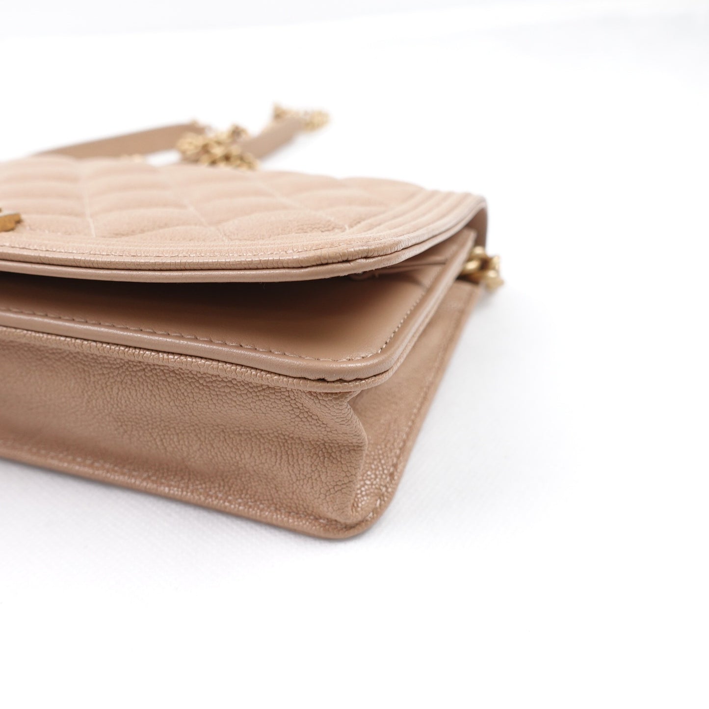 Pre-owned Chanel Beige Calfskin Shoulder Bag