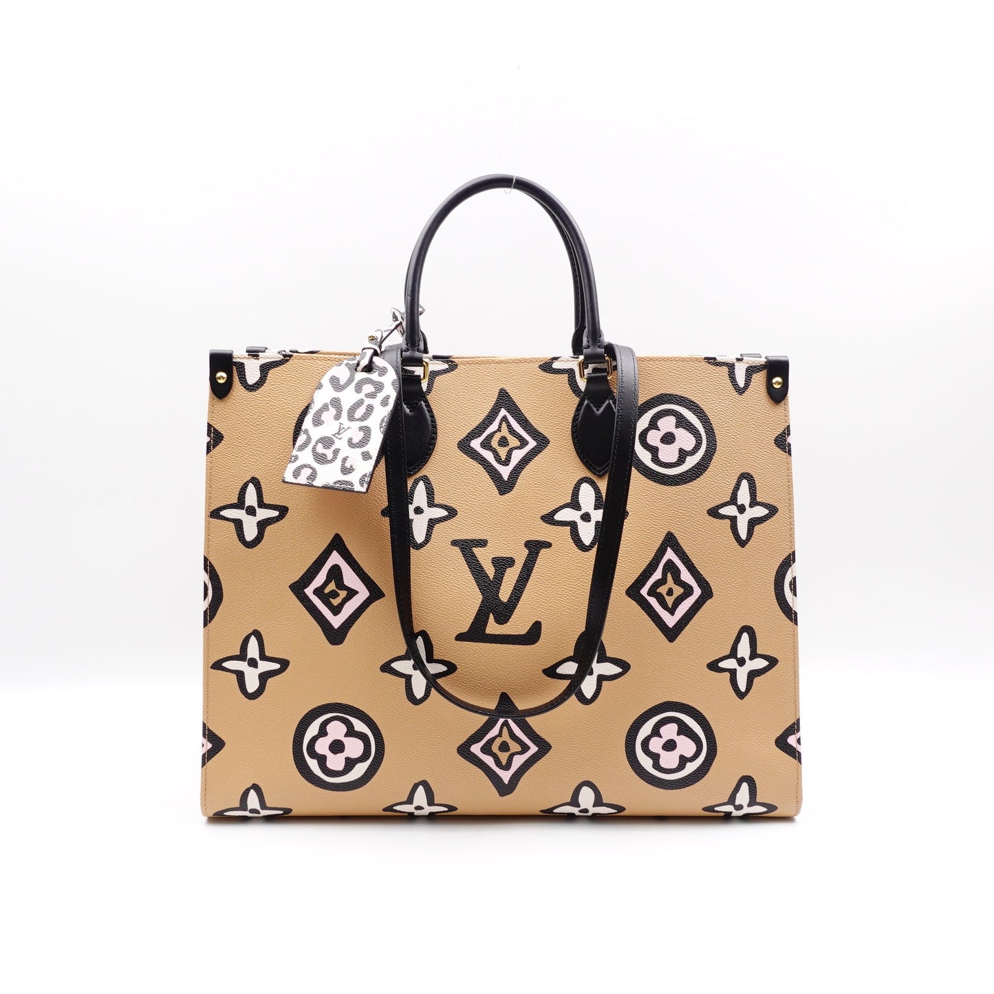 Pre-owned Louis Vuitton On the go Large Milktea Coated Canvas Tote Bag