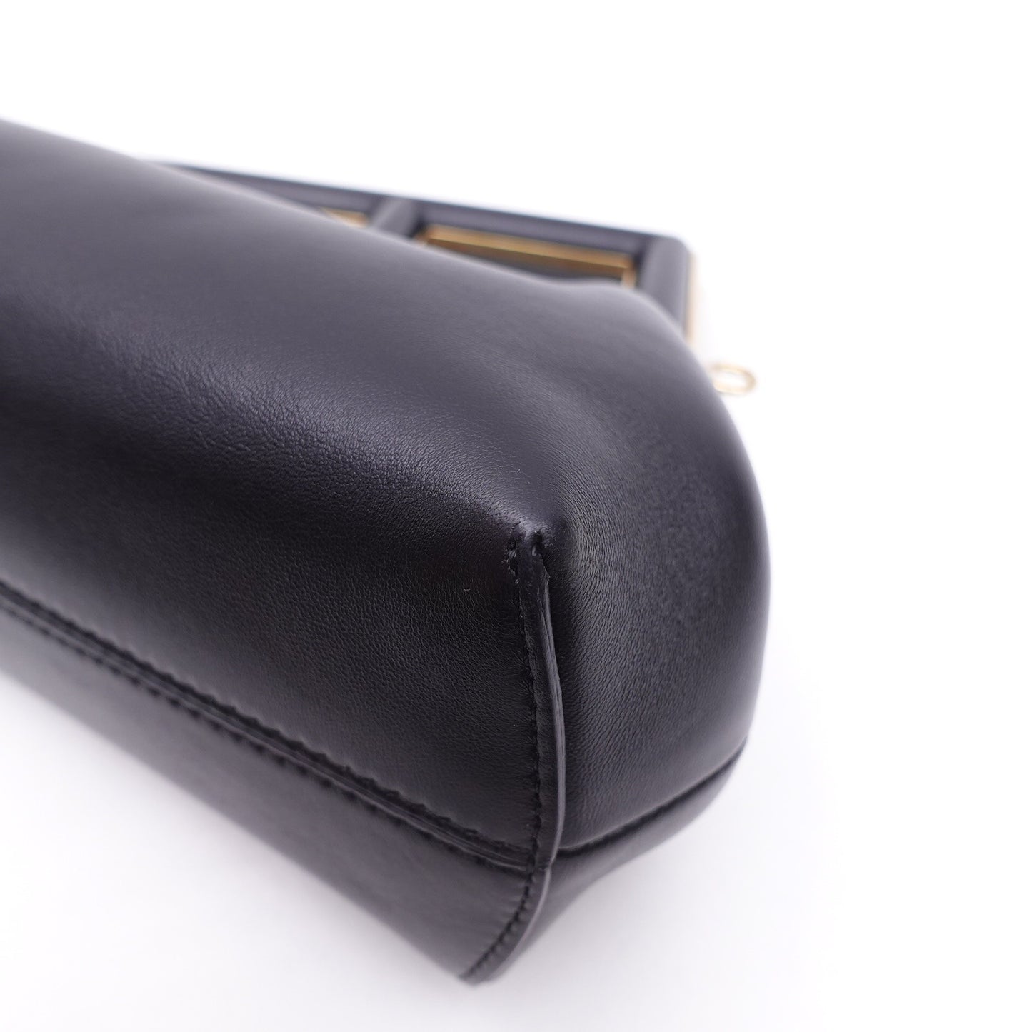 Pre-owned Fendi First Black Lambskin Shoulder Bag T10313756