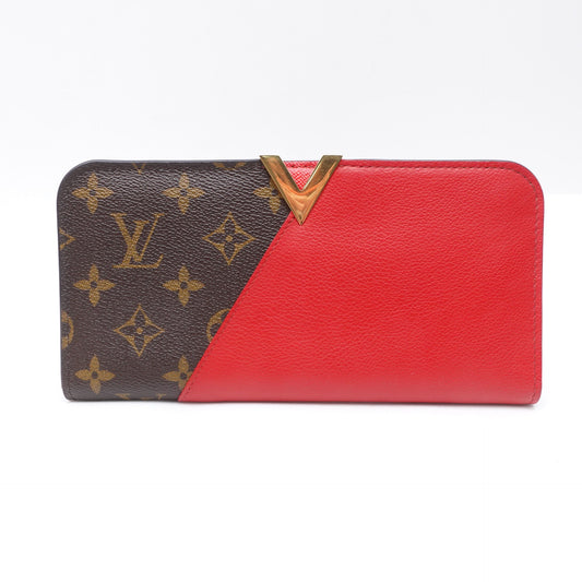 Pre-owned Louis Vuitton Monogram Red Coated Canvas Long Wallet