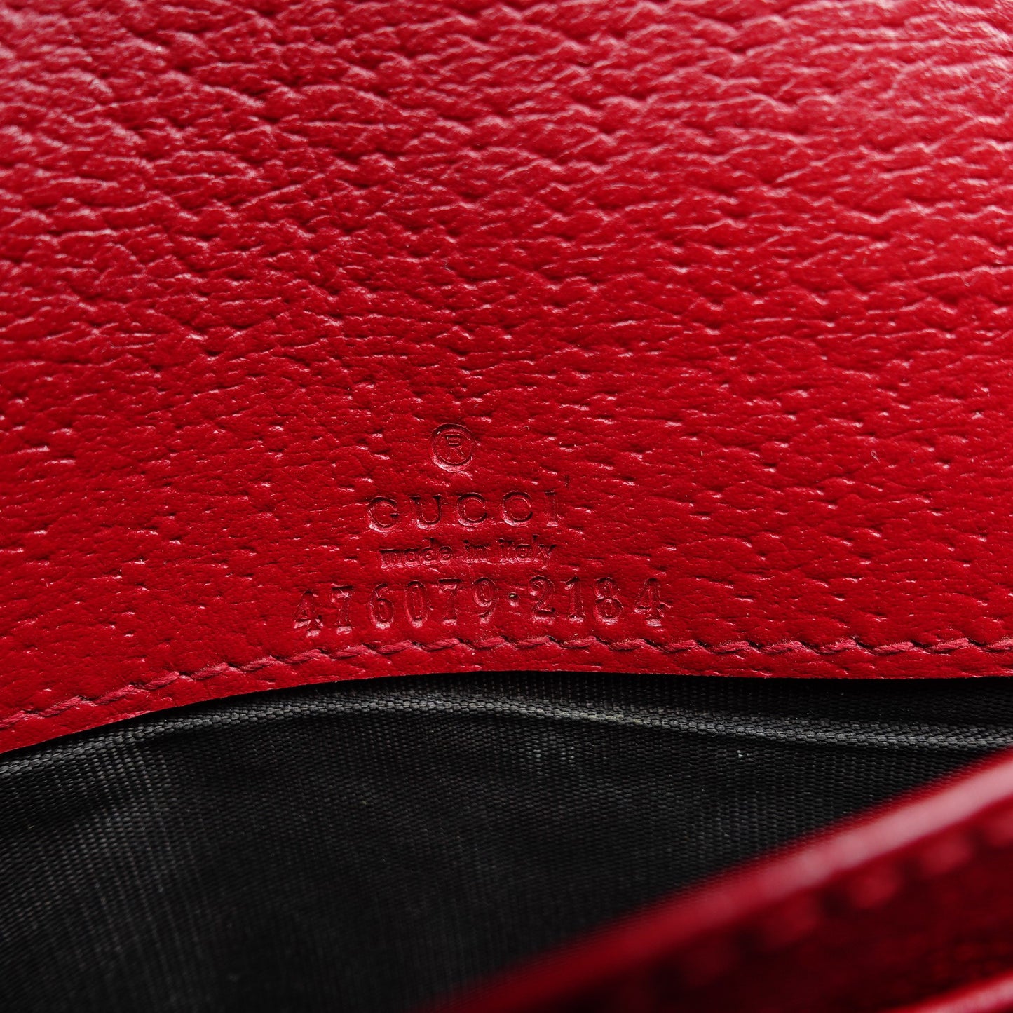 Pre-owned Gucci Queen Margaret WOC Monogram&Red Coated Canvas Shoulder Bag
