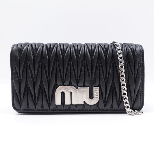 Pre-owned Miumiu WOC Black Lambskin Crossbody Bag