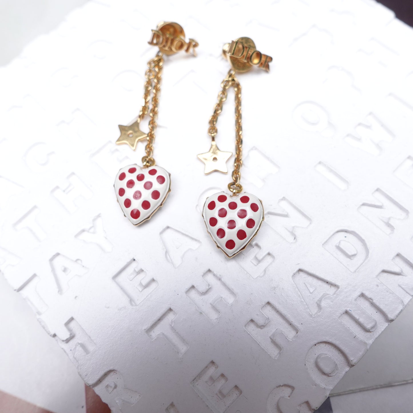 Pre-Owned Dior Gold Tone Crystal Earrings