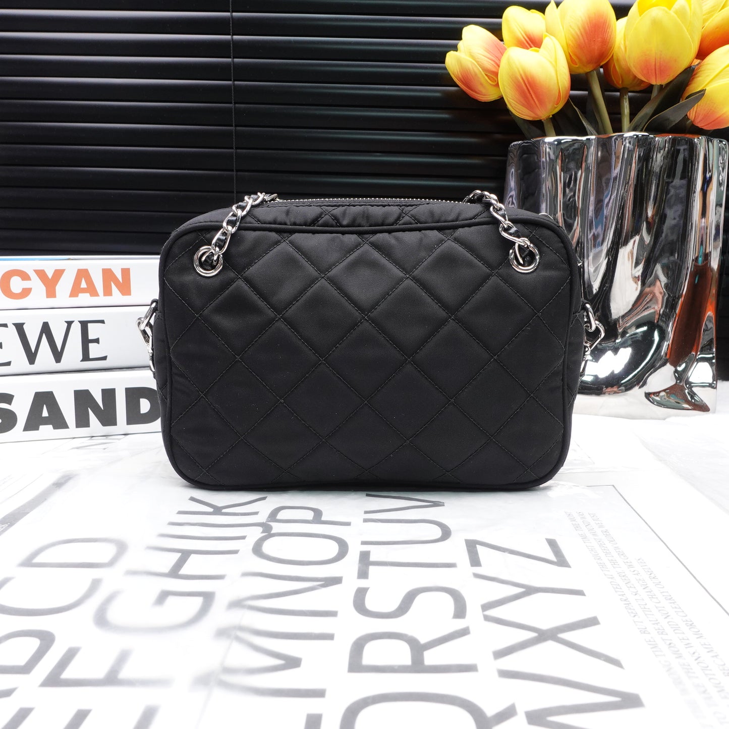 Pre-owned Prada Camera Black Nylon Shoulder Bag