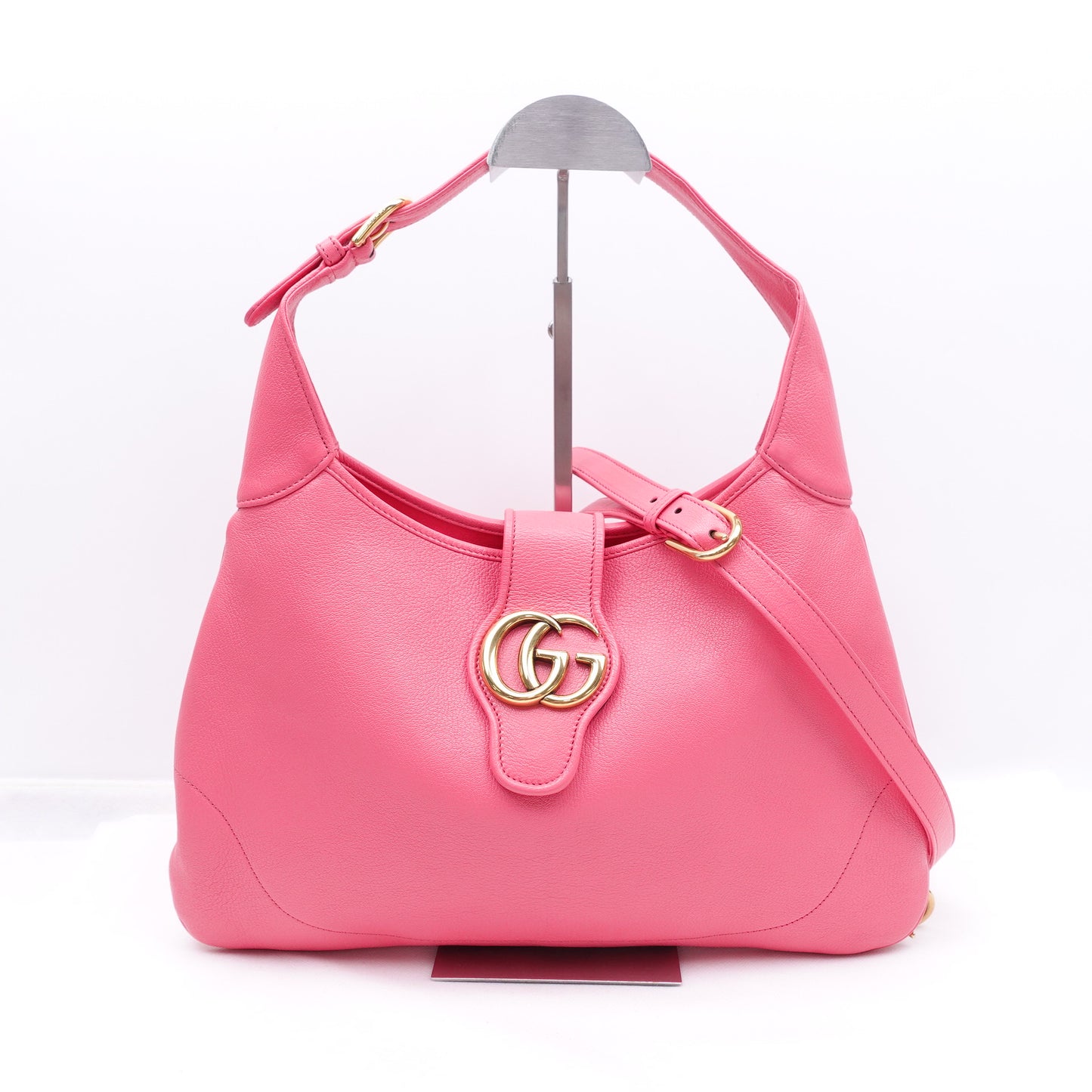 Pre-Owned Gucci Aphrodite Hobo Pink Calfskin Shoulder Bag