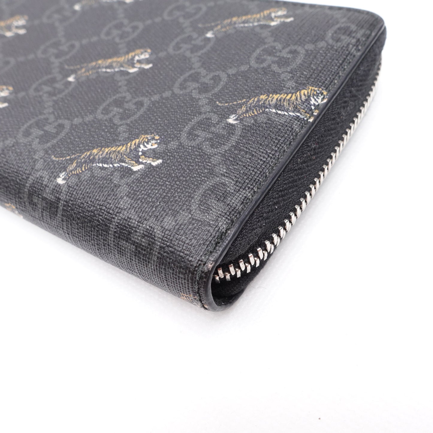 Pre-owned Gucci GG Tiger Print Coated Canvas Wallet