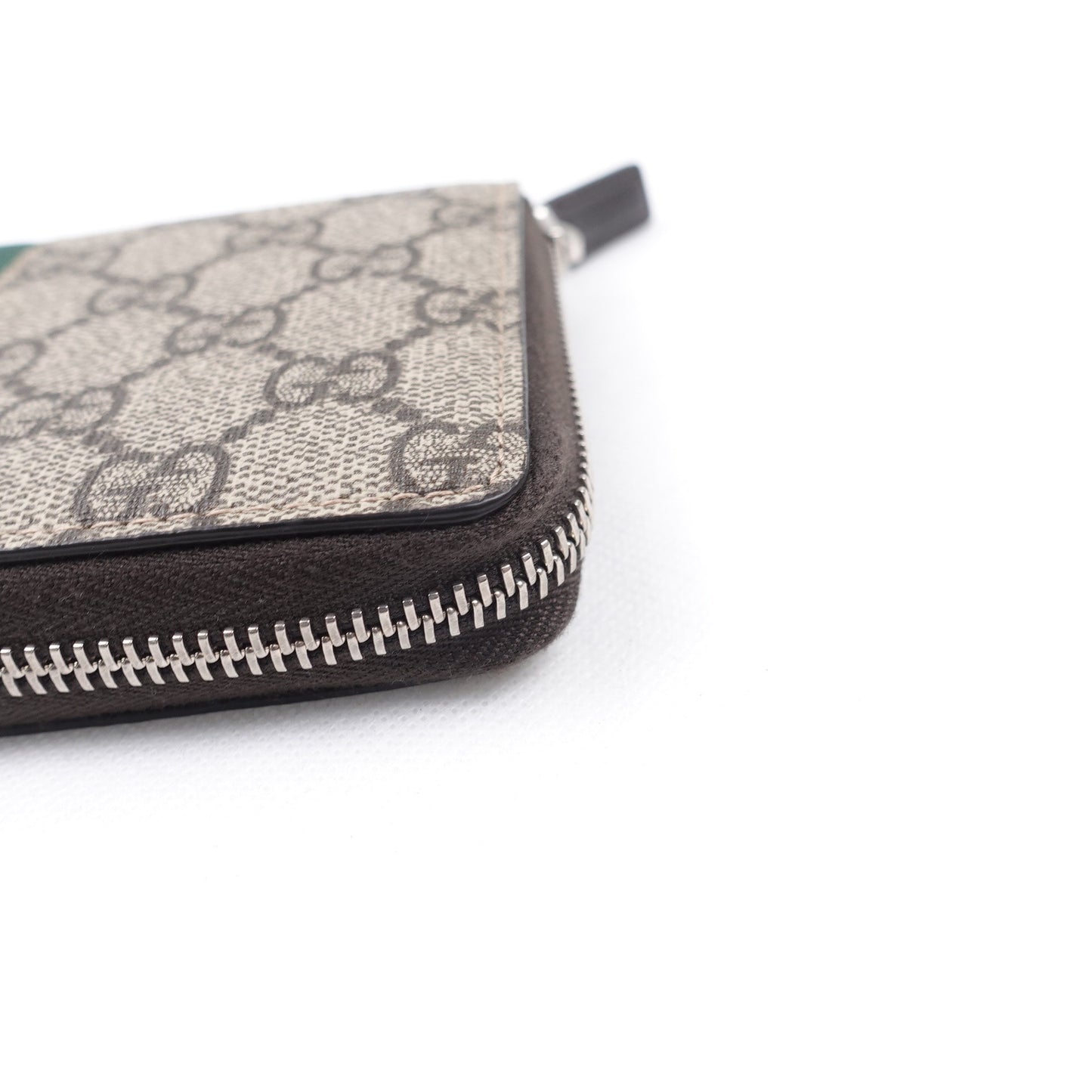 Pre-owned Gucci Ophidis Brown Coated Canvas Long Wallet