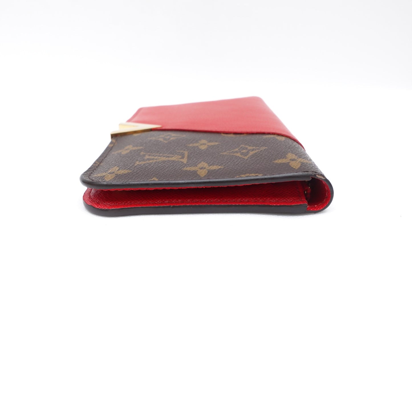 Pre-owned Louis Vuitton Monogram Red Coated Canvas Long Wallet