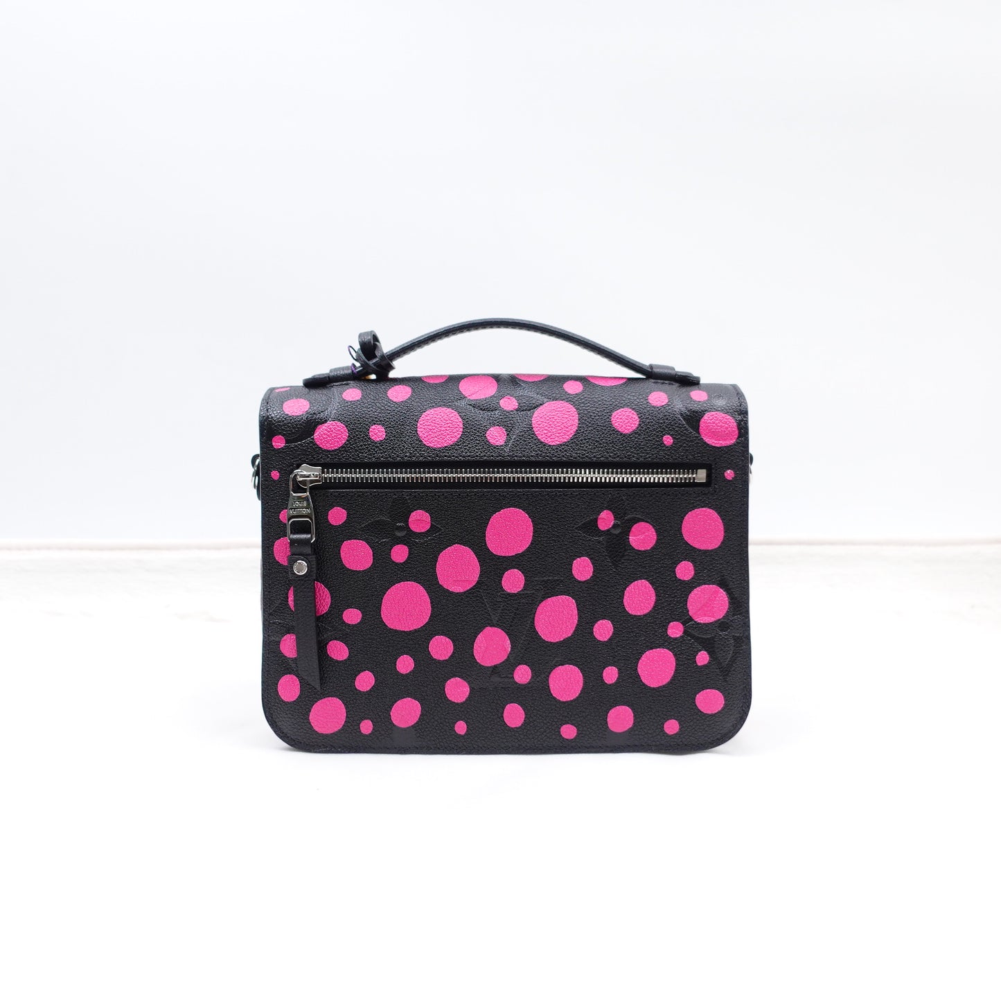 Pre-owned Louis Vuitton Metis Yayoi Kusama Black Calfskin Shoulder Bag