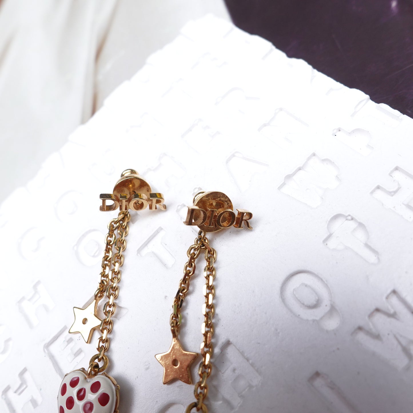 Pre-Owned Dior Gold Tone Crystal Earrings
