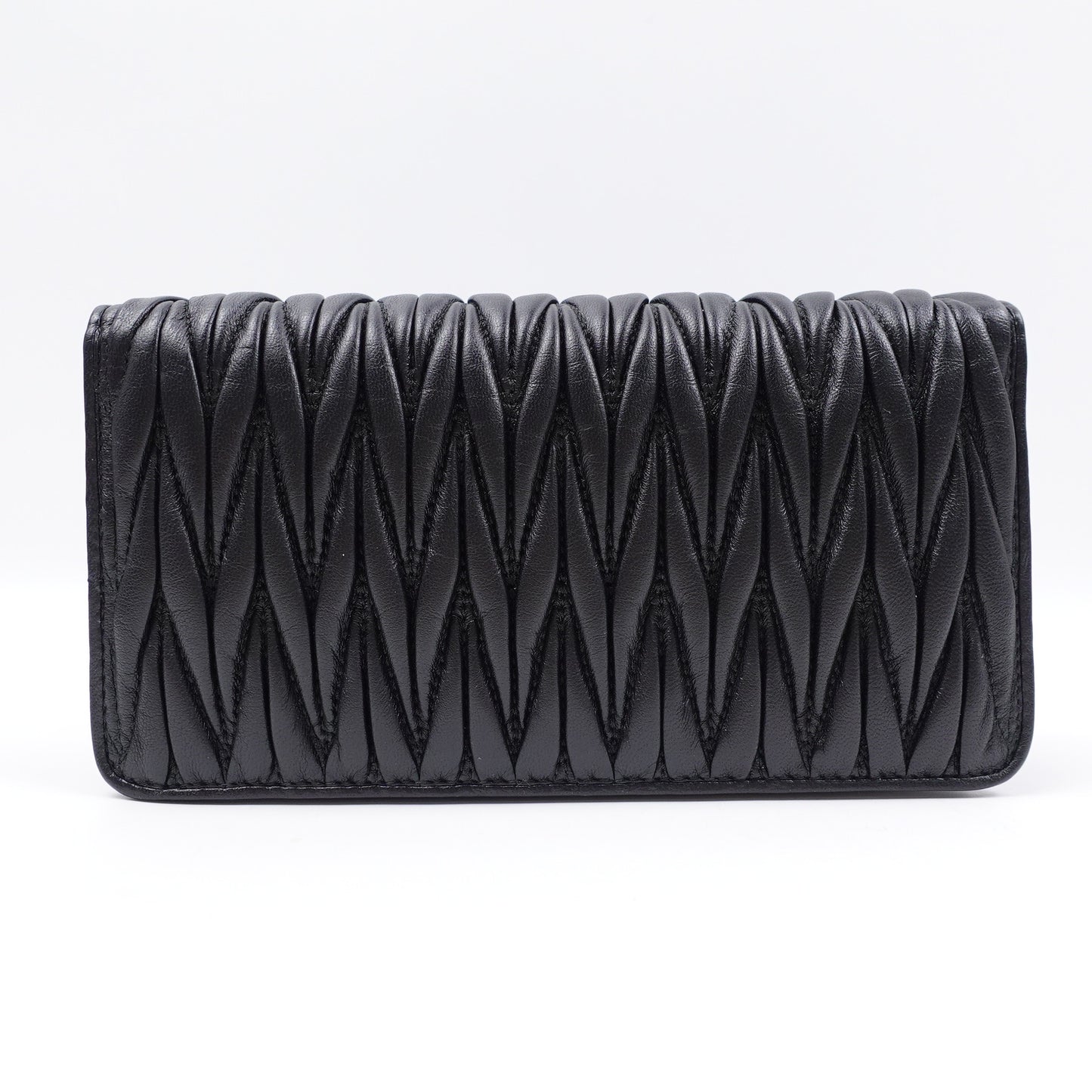Pre-owned Miumiu WOC Black Lambskin Crossbody Bag