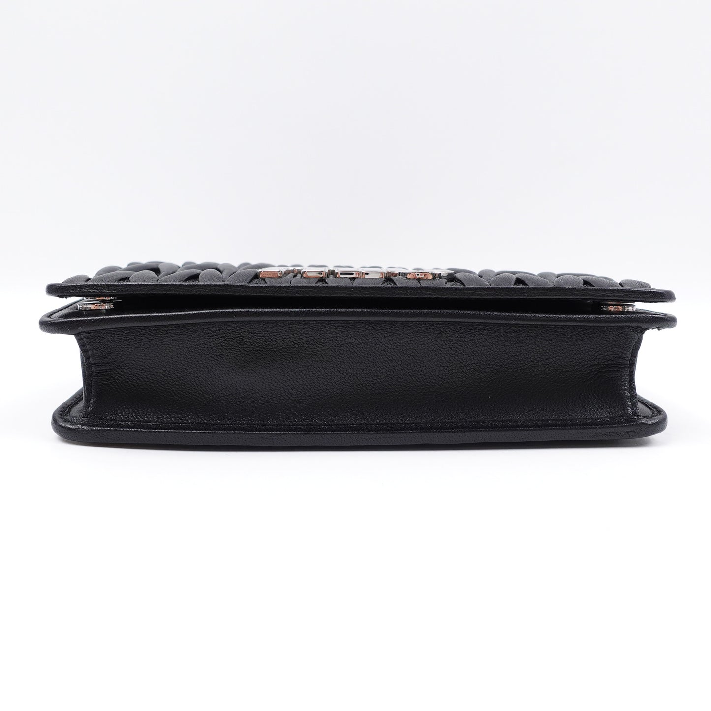 Pre-owned Miumiu WOC Black Lambskin Crossbody Bag