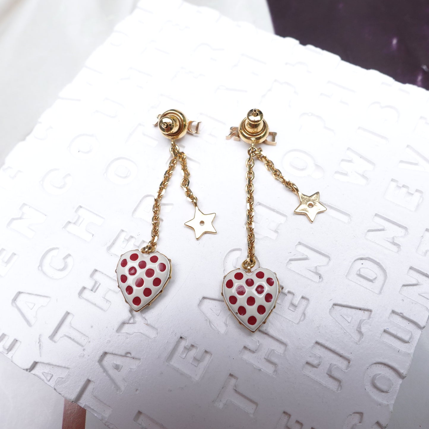 Pre-Owned Dior Gold Tone Crystal Earrings