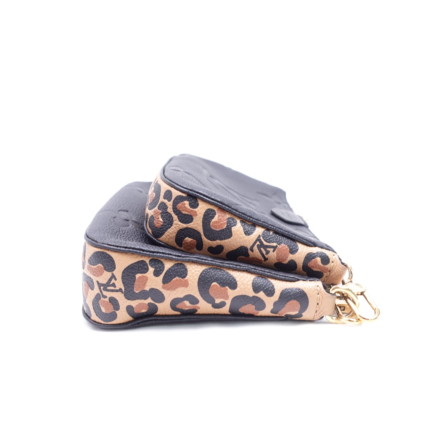 Louis Vuitton Multi-Pochette Accessories Black Monogram and Leopard Empreinte Calfskin Shoulder Bag