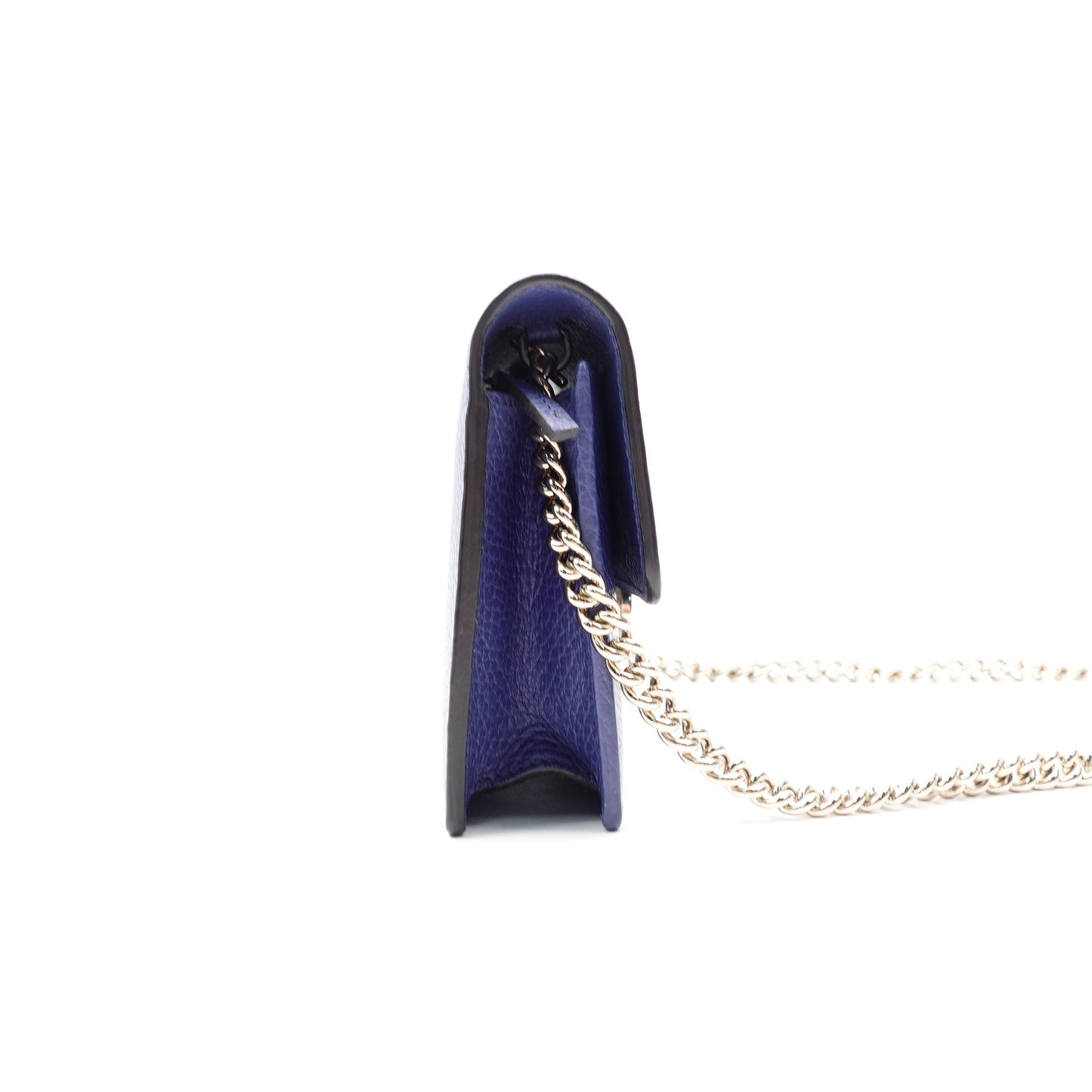 Pre-owned Gucci Interlocking Blue Calfskin Shoulder Bag