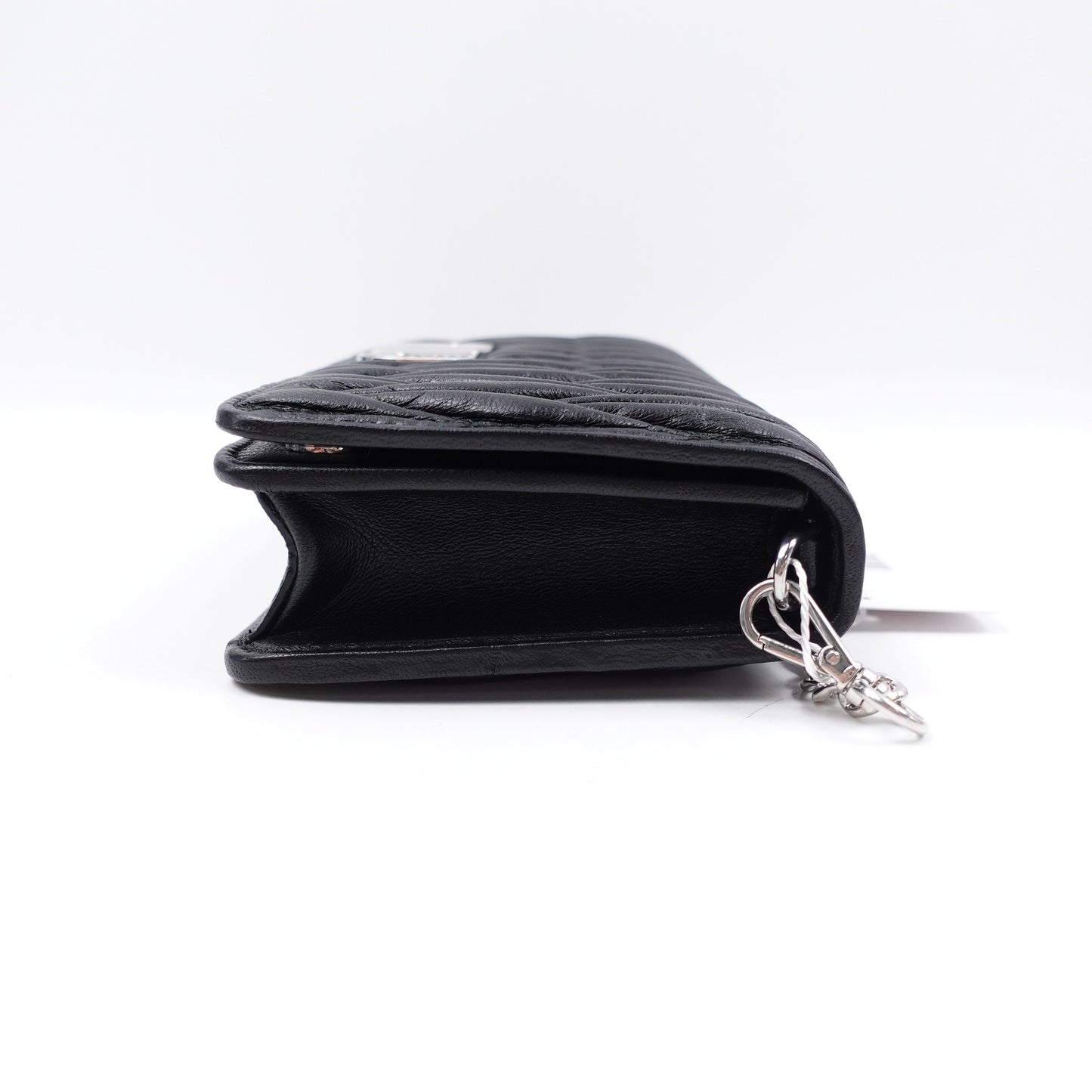 Pre-owned Miumiu WOC Black Lambskin Crossbody Bag
