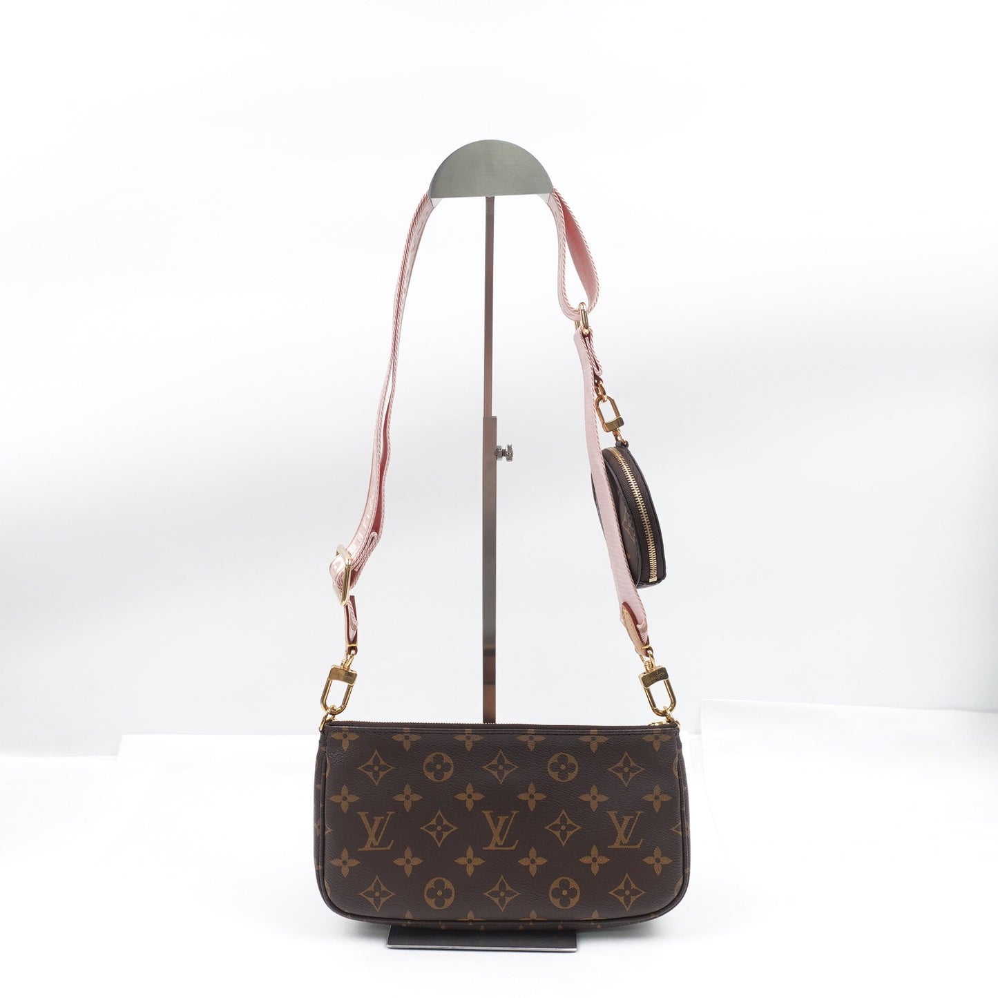 Pre-owned Louis Vuitton Multi Pochette Accessories Pink&Monogram Coated Canvas Shoulder Bag