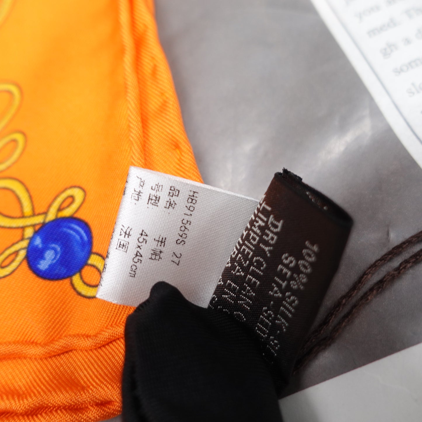 Pre-Owned Hermes Orange Square Silk Scarf