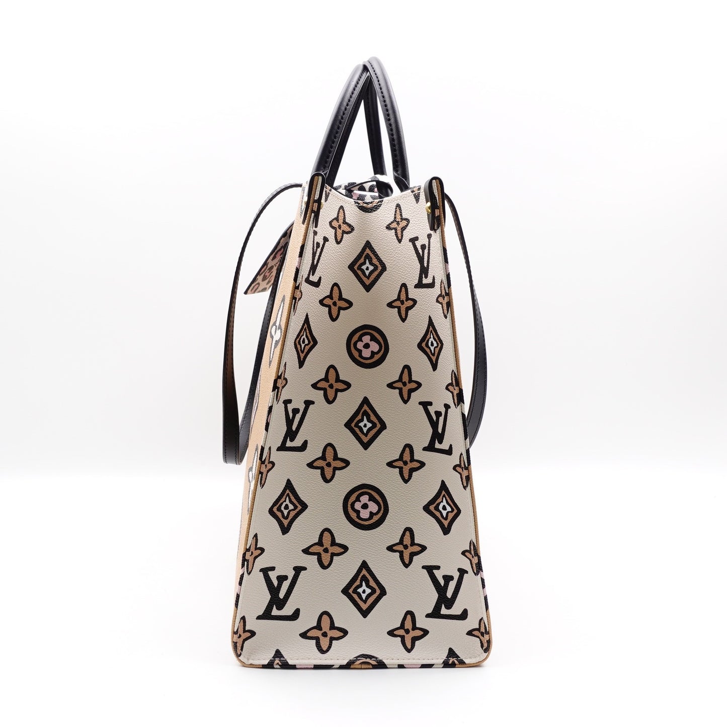 Pre-owned Louis Vuitton On the go Large Milktea Coated Canvas Tote Bag