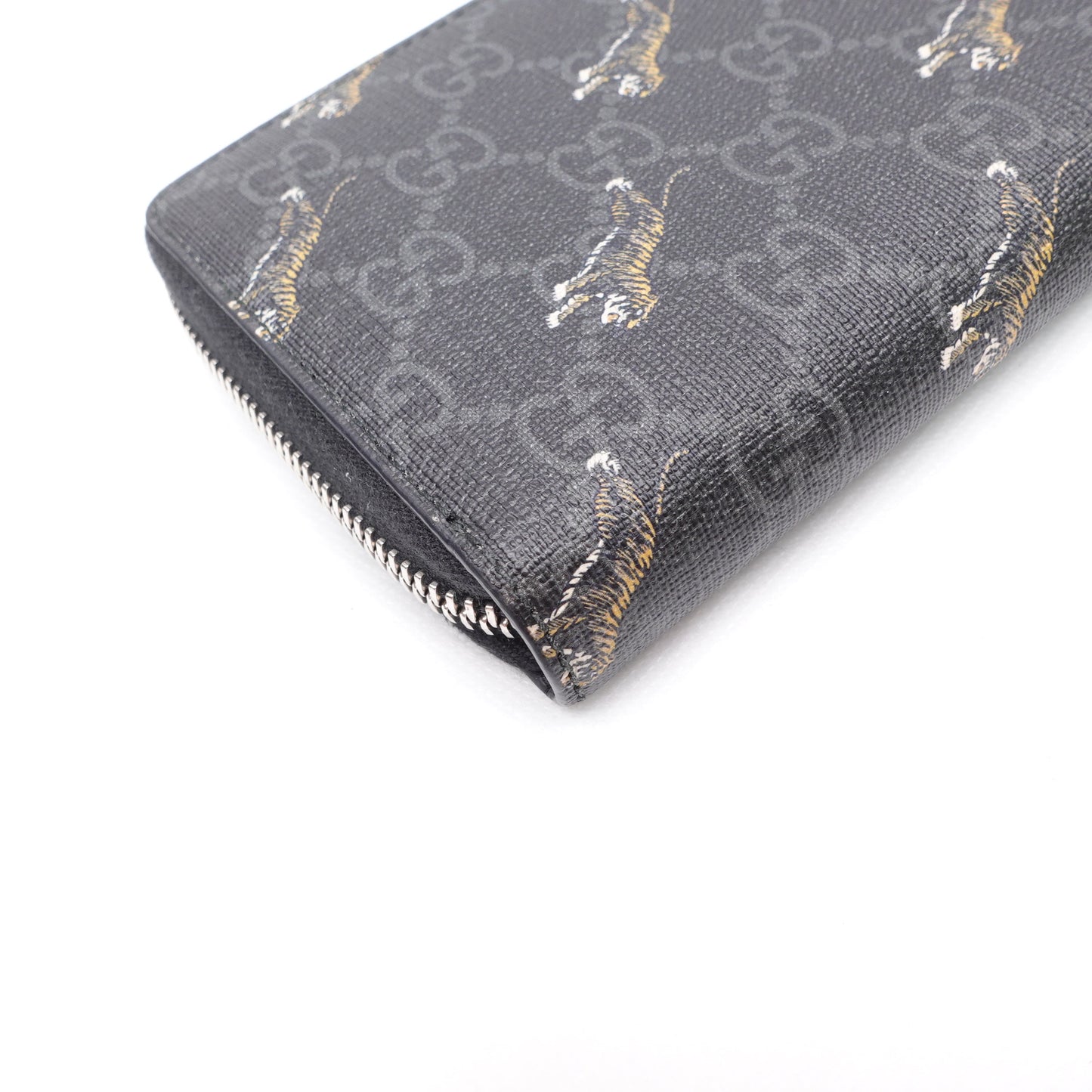 Pre-owned Gucci GG Tiger Print Coated Canvas Wallet