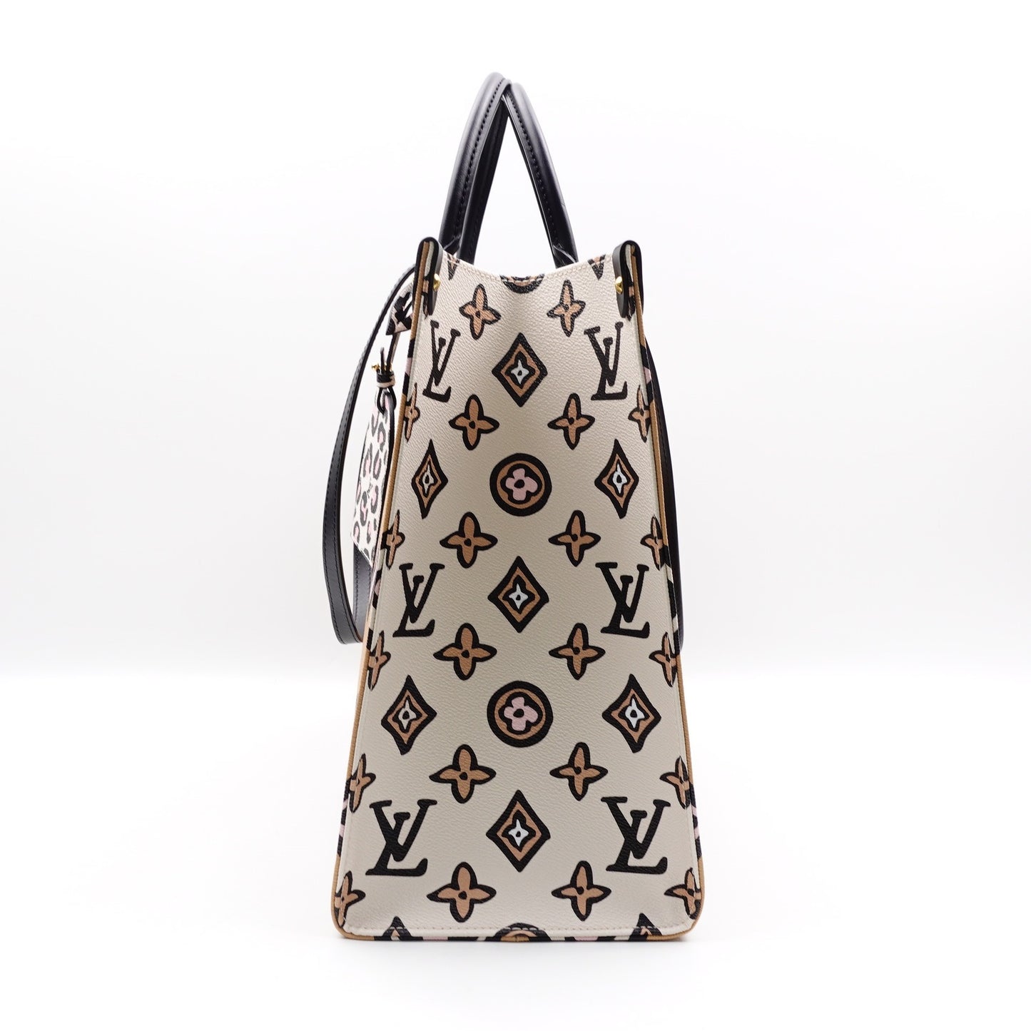 Pre-owned Louis Vuitton On the go Large Milktea Coated Canvas Tote Bag