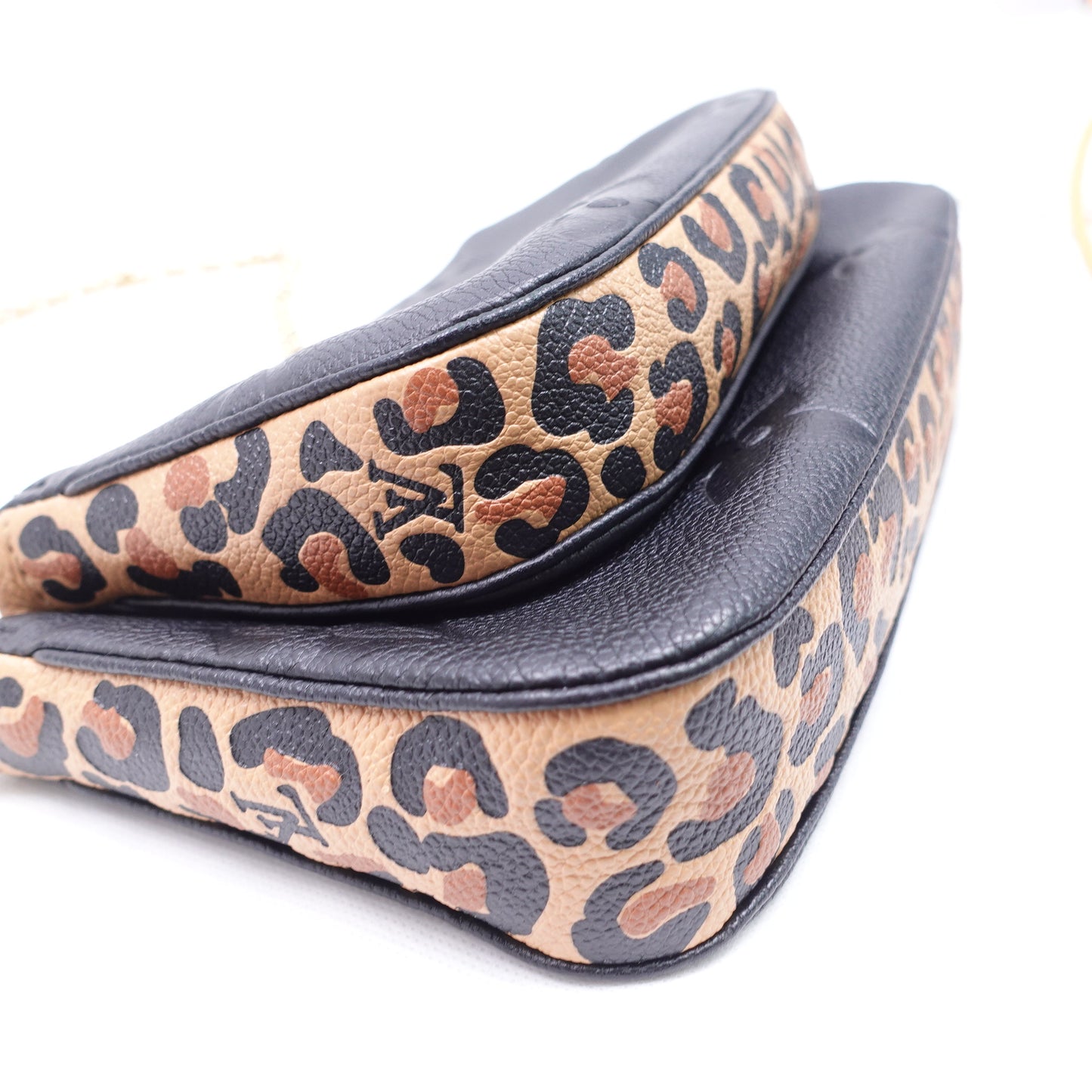 Louis Vuitton Multi-Pochette Accessories Black Monogram and Leopard Empreinte Calfskin Shoulder Bag