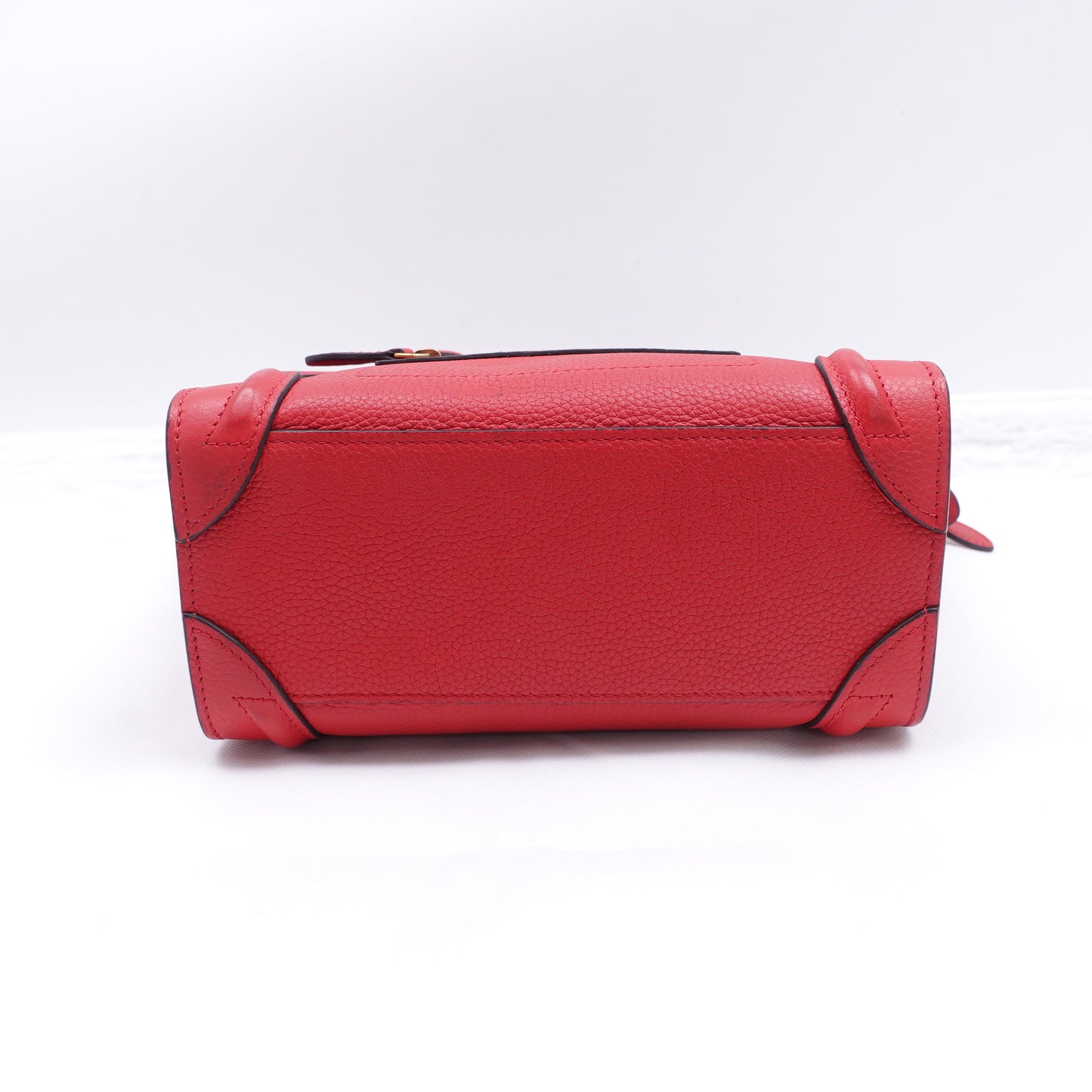 Pre-Owned Celine Luggage Red Calfskin Shoulder Bag