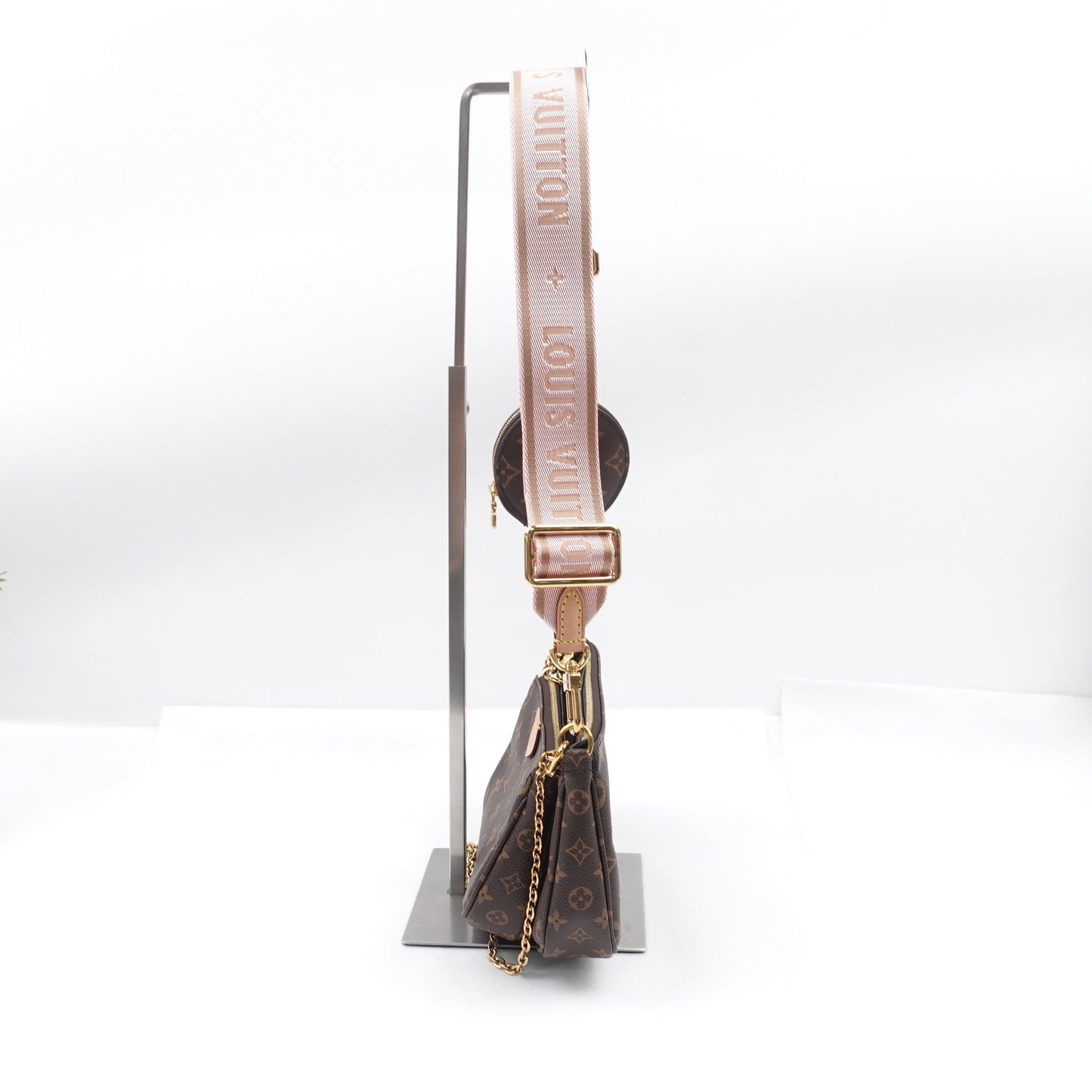 Pre-owned Louis Vuitton Multi Pochette Accessories Pink&Monogram Coated Canvas Shoulder Bag