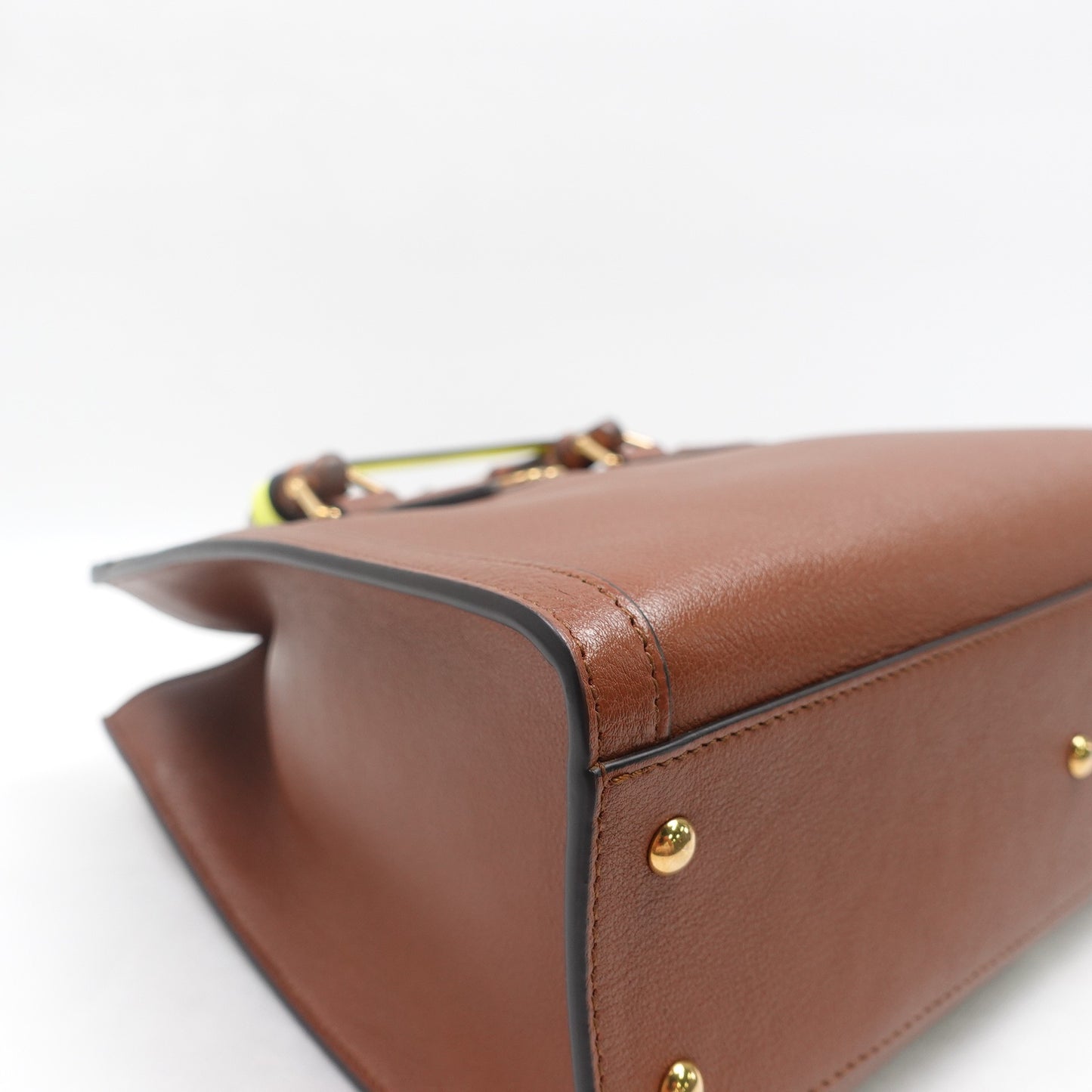 Pre-owned Gucci Bamboo Diana Medium Brown Calfskin Shoulder Bag