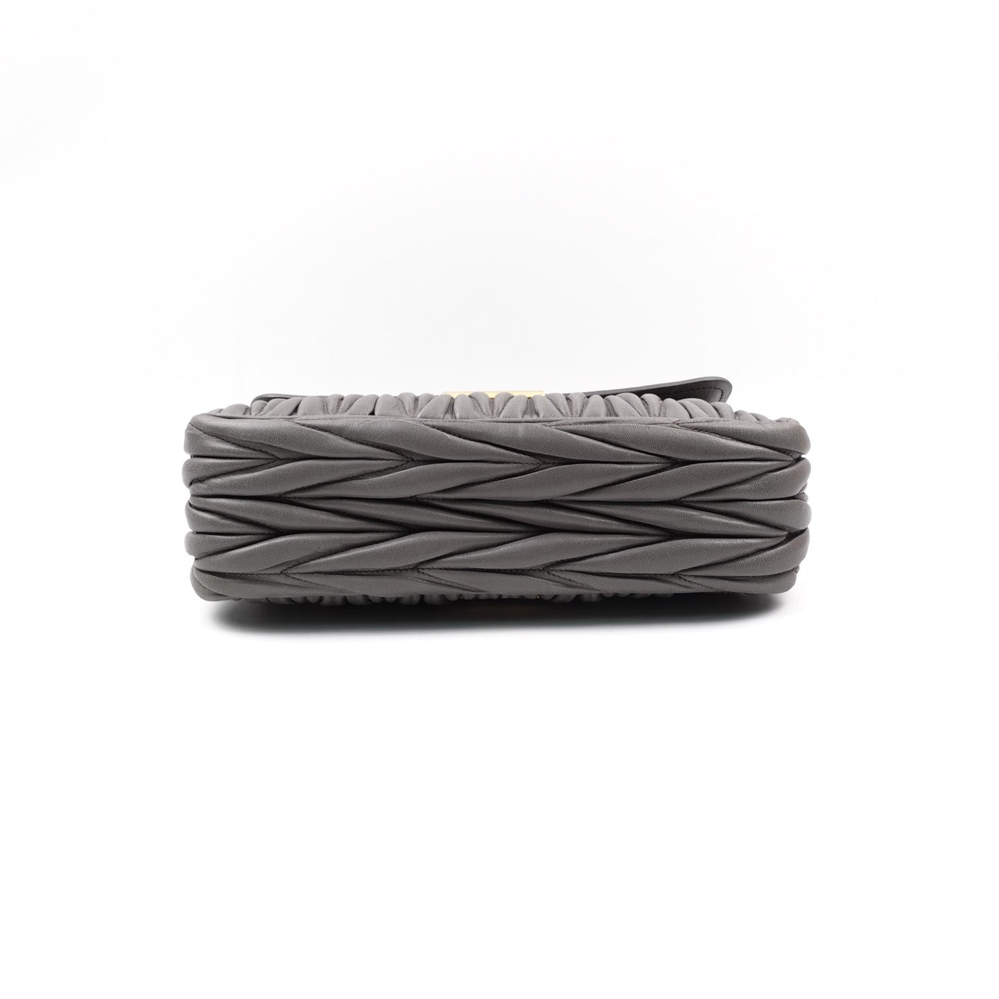 Pre-owned Miumiu Matelasse Grey Calfskin Shoulder Bag