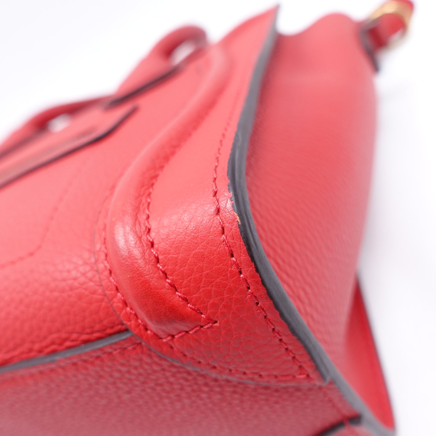 Pre-Owned Celine Luggage Red Calfskin Shoulder Bag