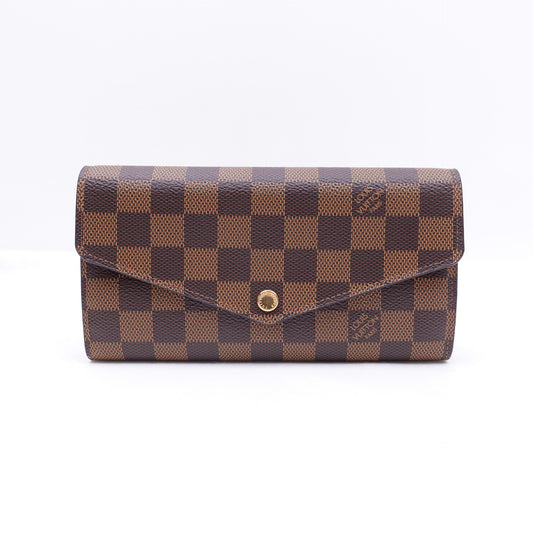 Pre-owned Louis Vuitton Sarah Damier Ebene Coated Canvas Wallet T10313723