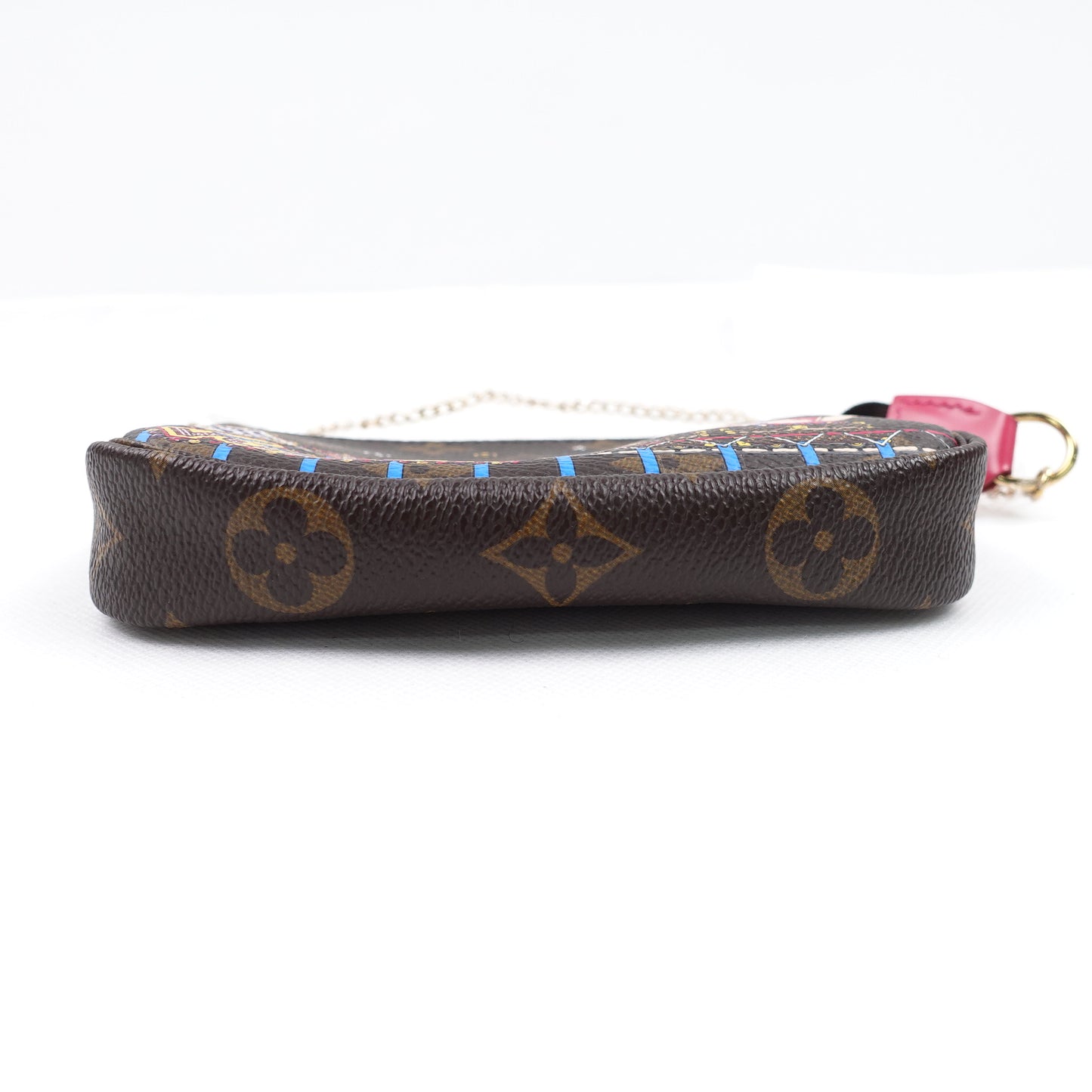 Pre-owned Louis Vuitton Mini Pochette Vivinne Print Monogram Coated Canvas Wristlet