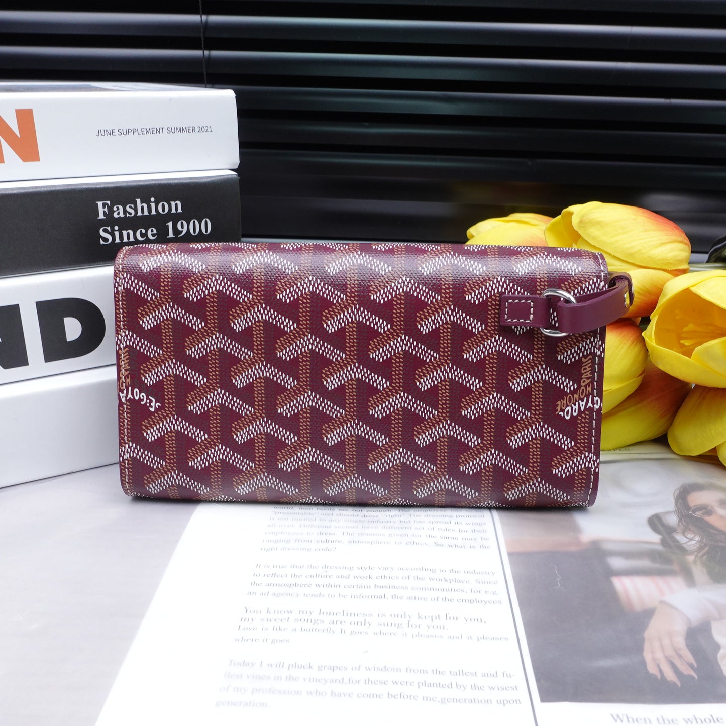 Pre-owned Goyard Monte Carlo Burgundy Coated Canvas Clutch