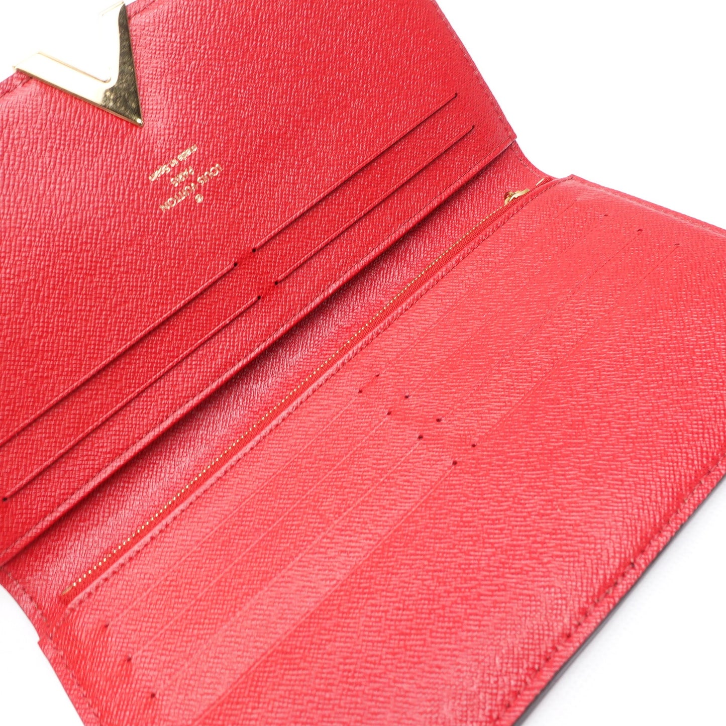 Pre-owned Louis Vuitton Monogram Red Coated Canvas Long Wallet