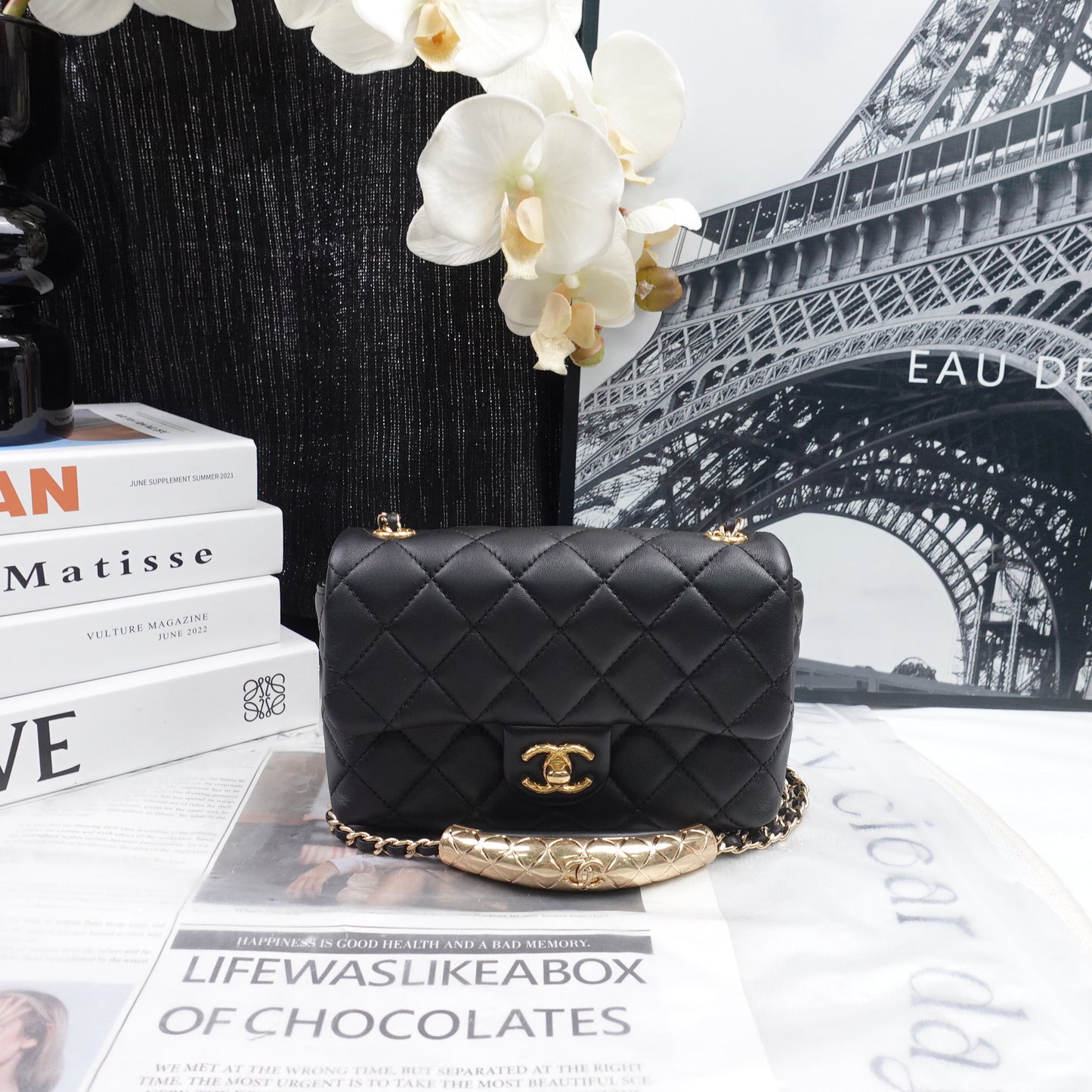 Pre-Owned Chanel CF Mini Black Calfskin Shoulder Bag