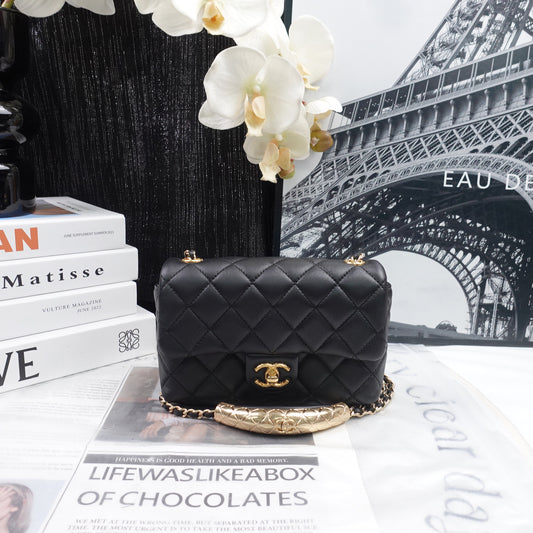 Pre-Owned Chanel CF Mini Black Calfskin Shoulder Bag