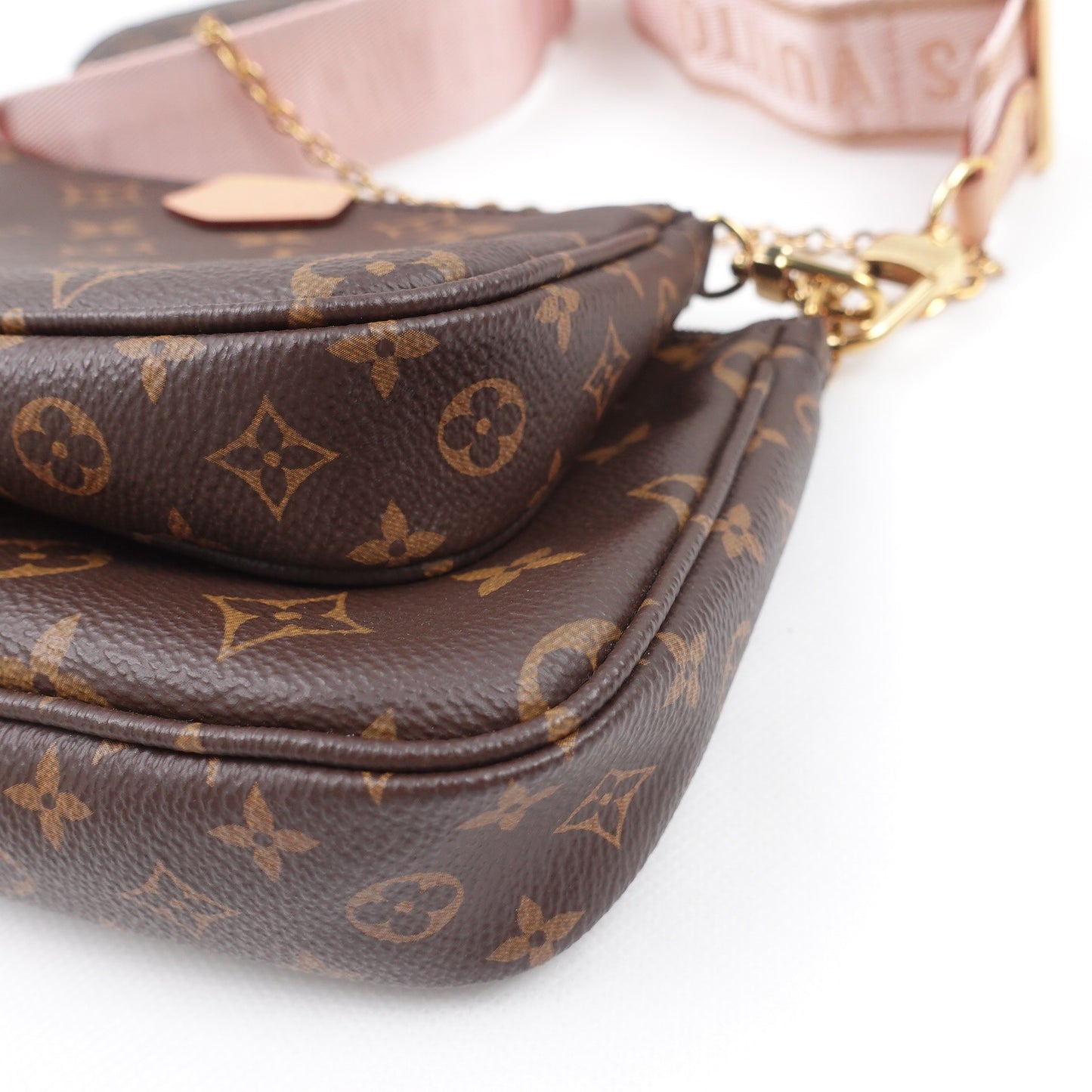 Pre-owned Louis Vuitton Multi Pochette Accessories Pink&Monogram Coated Canvas Shoulder Bag